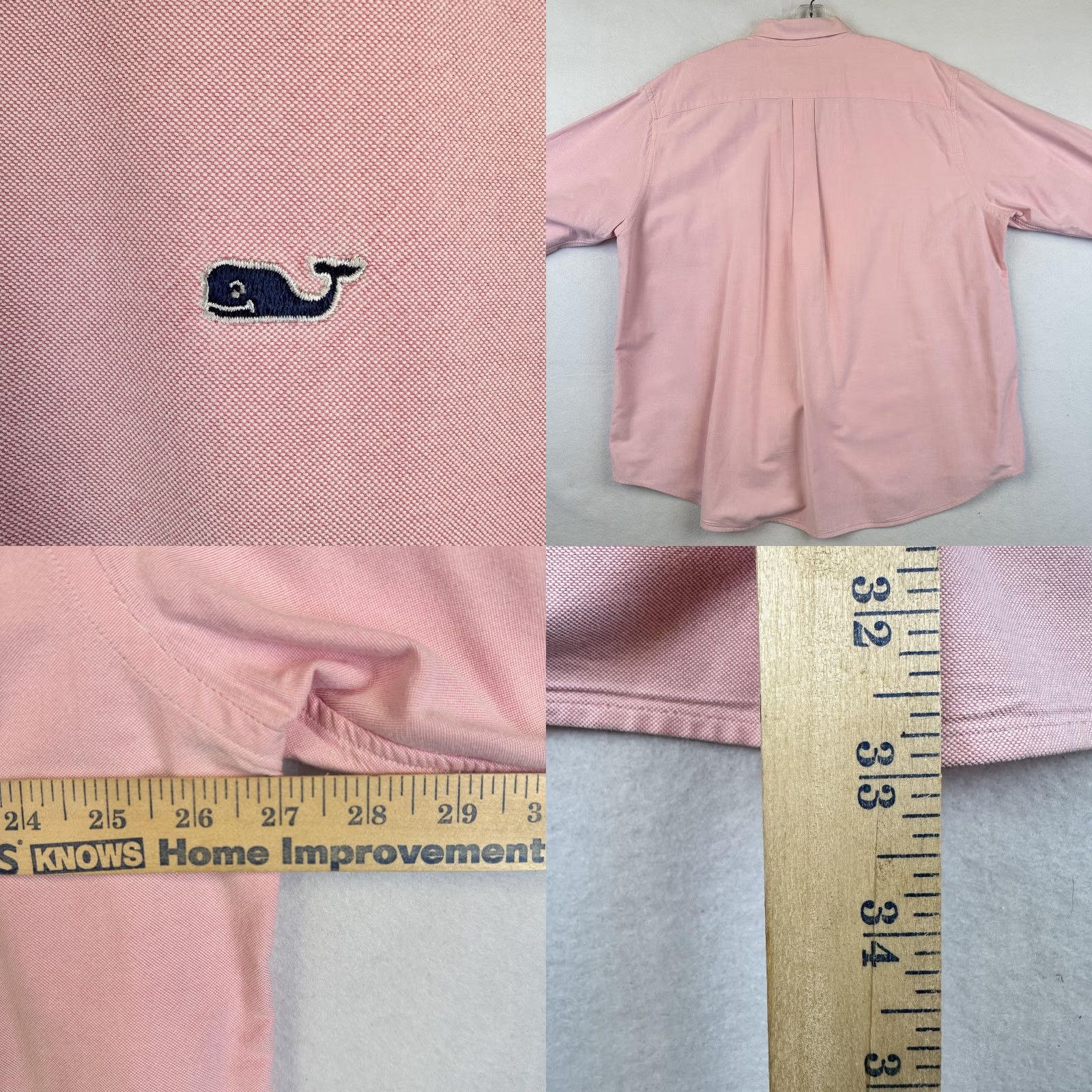 Vineyard Vines Vineyard Vines Shirt Mens 2XL Classic Fit Whale Button Down Long Sleeve Pink Cotton Solid Embroidered Button-Up Neckline Collared Mens Size US XXL / EU 58 / 5 - 8 Thumbnail