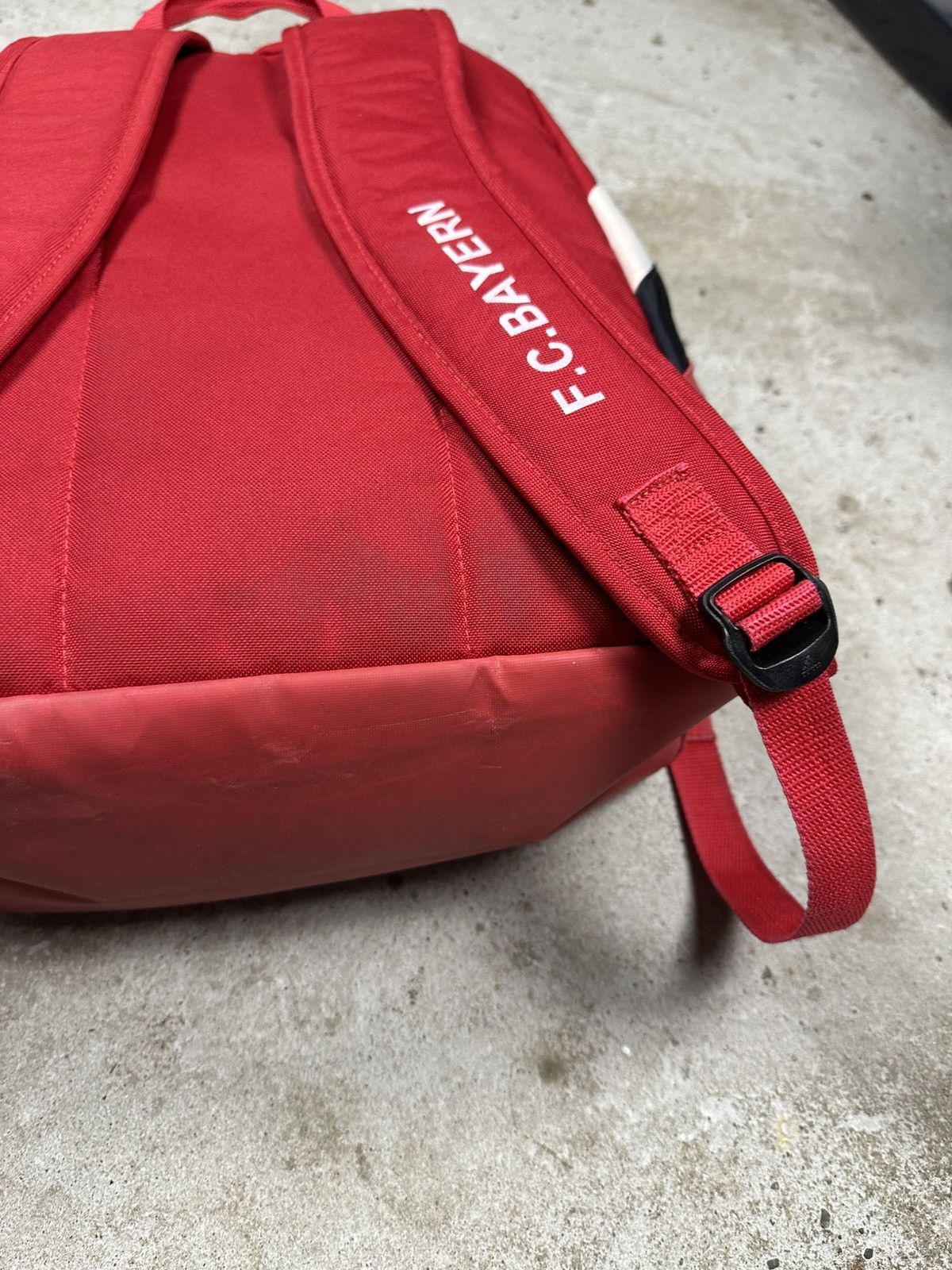 Adidas Vintage Y2K Adidas x Bayern Munich Red Backpack Bag Size ONE SIZE - 12 Thumbnail