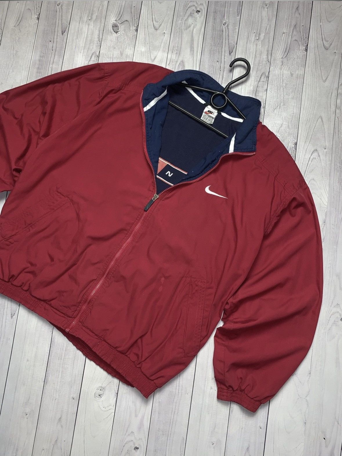 Nike × Vintage Vintage Nike track jacket size L logo red distressed Size US L / EU 52-54 / 3 - 2 Thumbnail