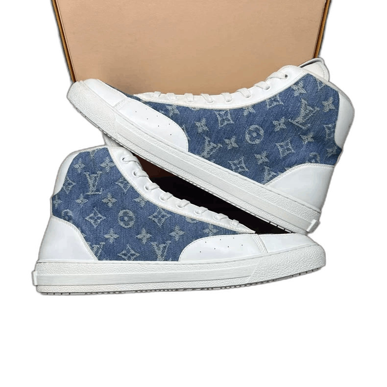 Louis Vuitton Louis Vuitton High Top Denim Sneakers Size 10 Size US 10 / EU 43 - 1 Thumbnail