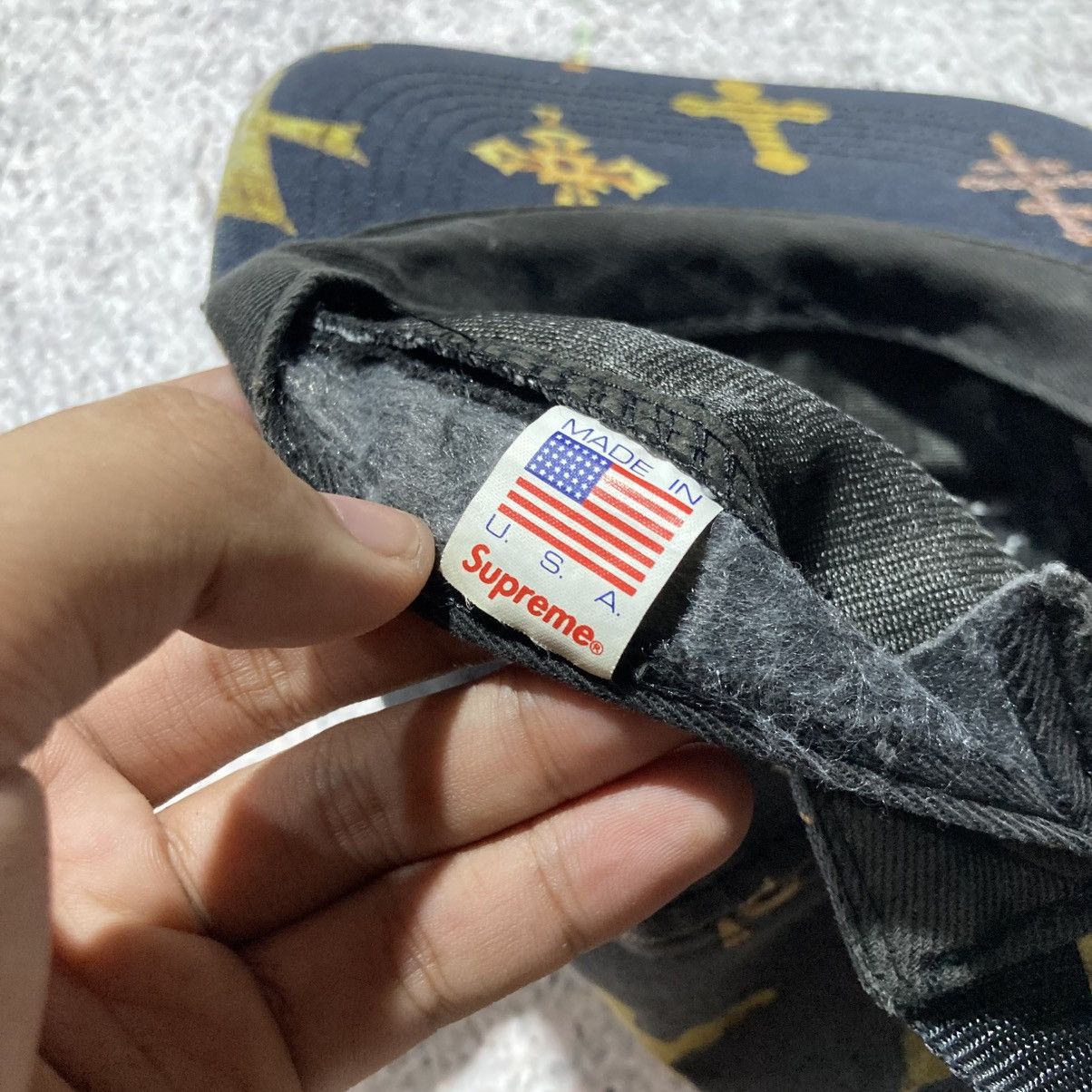 Supreme RARE🔥SS 13 Supreme Crosses Camp Cap Black Washed Size ONE SIZE - 9 Thumbnail