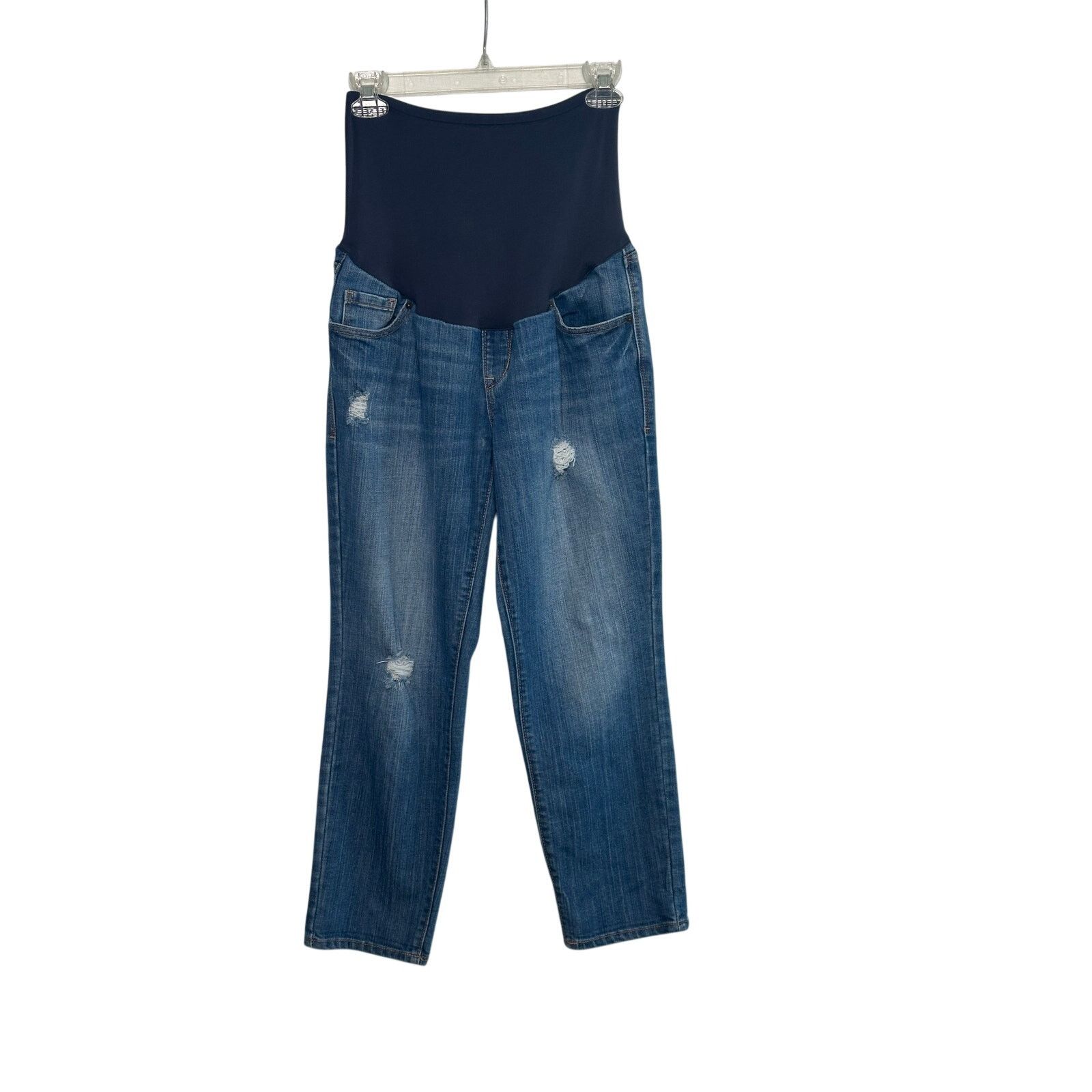 Old Navy Old Navy Maternity distressed pull on jeans size 8 Size 30" / US 8 / IT 44 - 8 Thumbnail