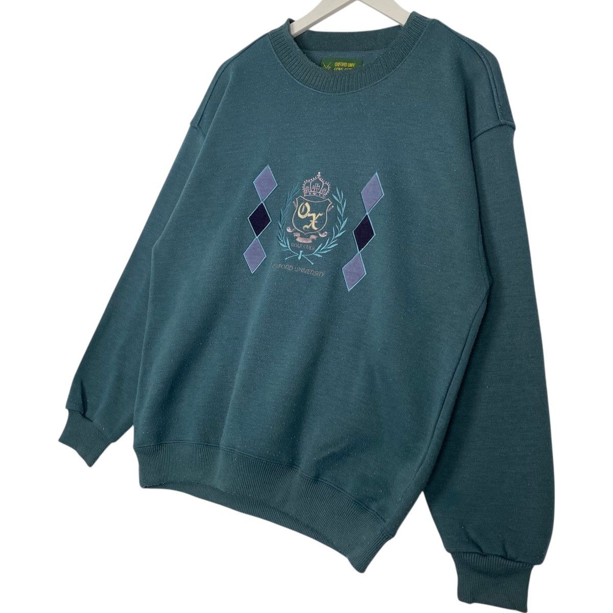 Vintage Vintage 90s Oxford University Golf Club Sweatshirt Green Size US M / EU 48-50 / 2 - 2 Thumbnail