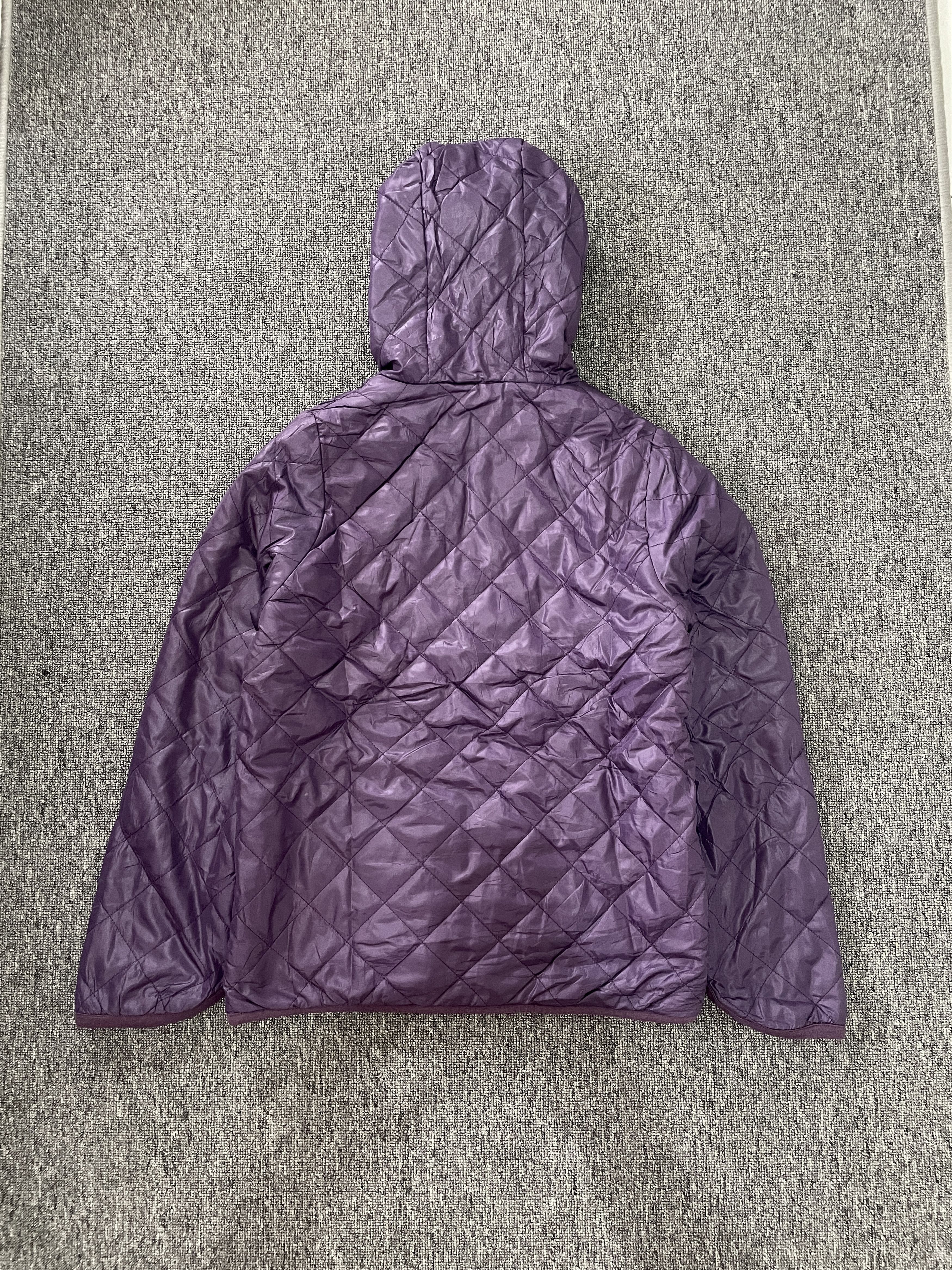 Japanese Brand Purple Diamond Quilted Reversible Hooded Puffy Jacket Size M / US 6-8 / IT 42-44 - 3 Thumbnail