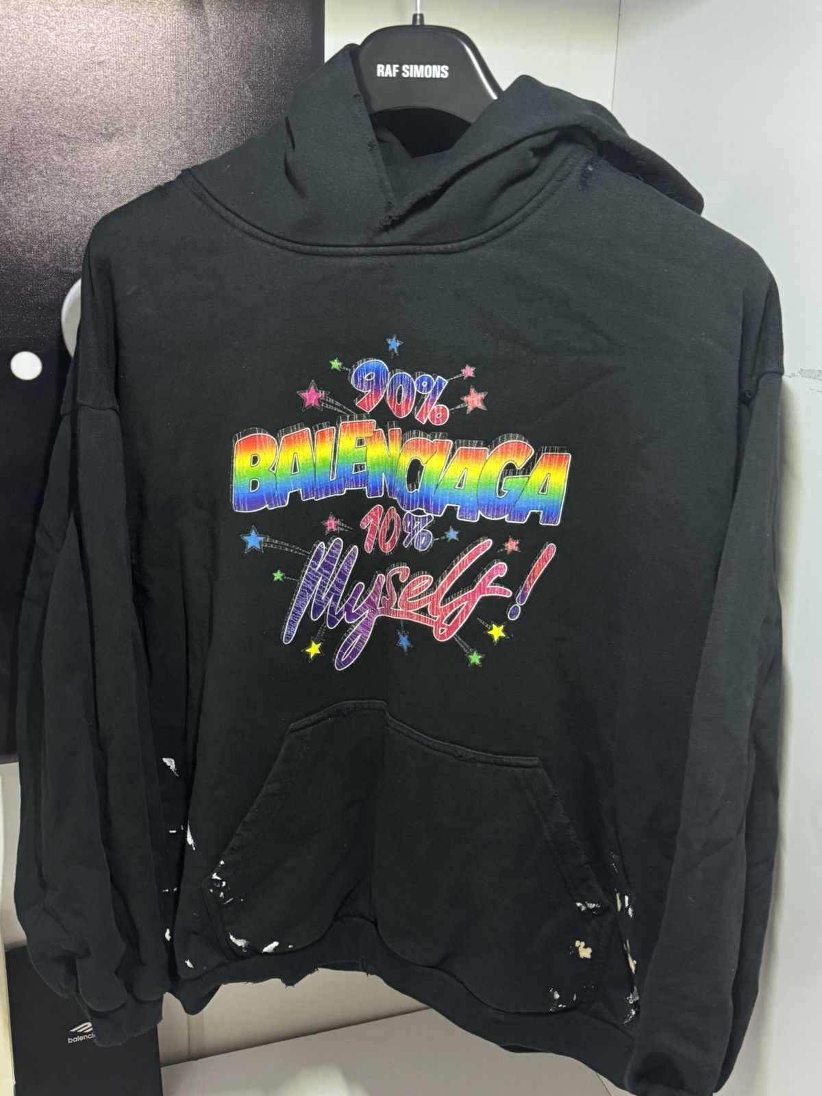 Balenciaga ✅Balenciaga 90/10% my self distressed hoodie S Size S / US 4 / IT 40 - 2 Thumbnail