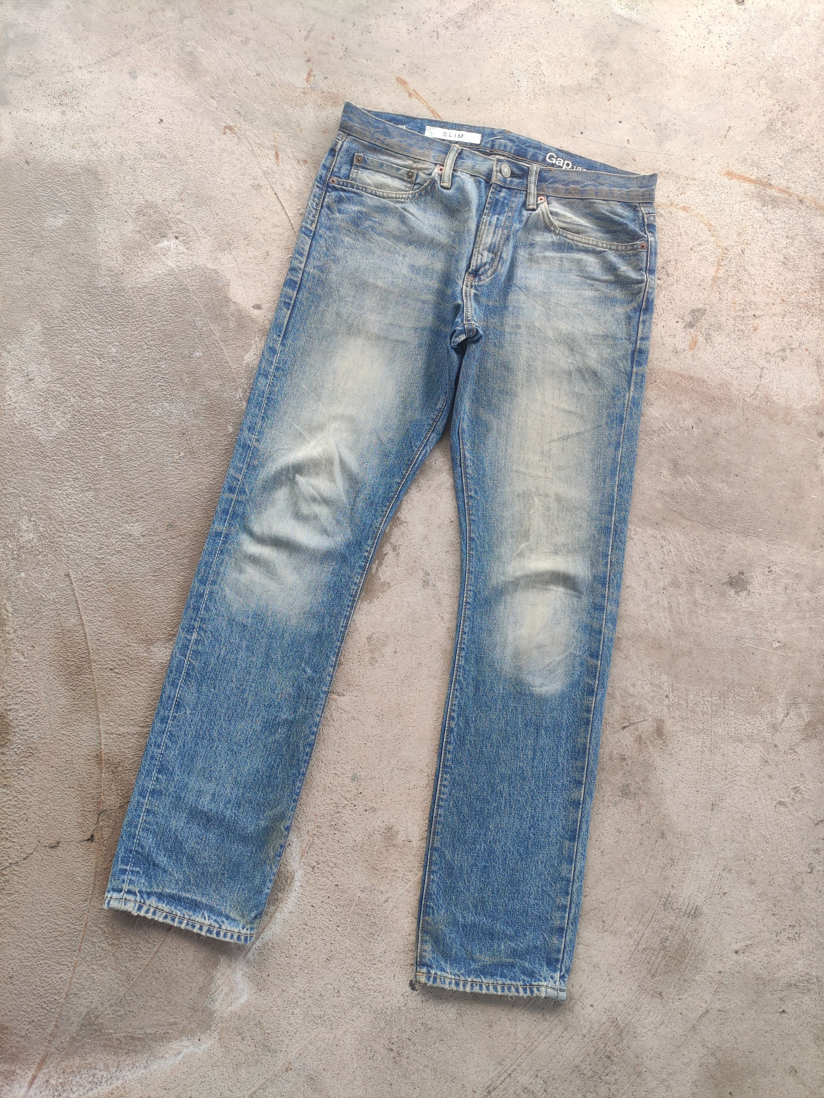 Gap Vintage Gap Rusty Jean Distressed Faded Slim Denim Size US 33 - 2 Thumbnail