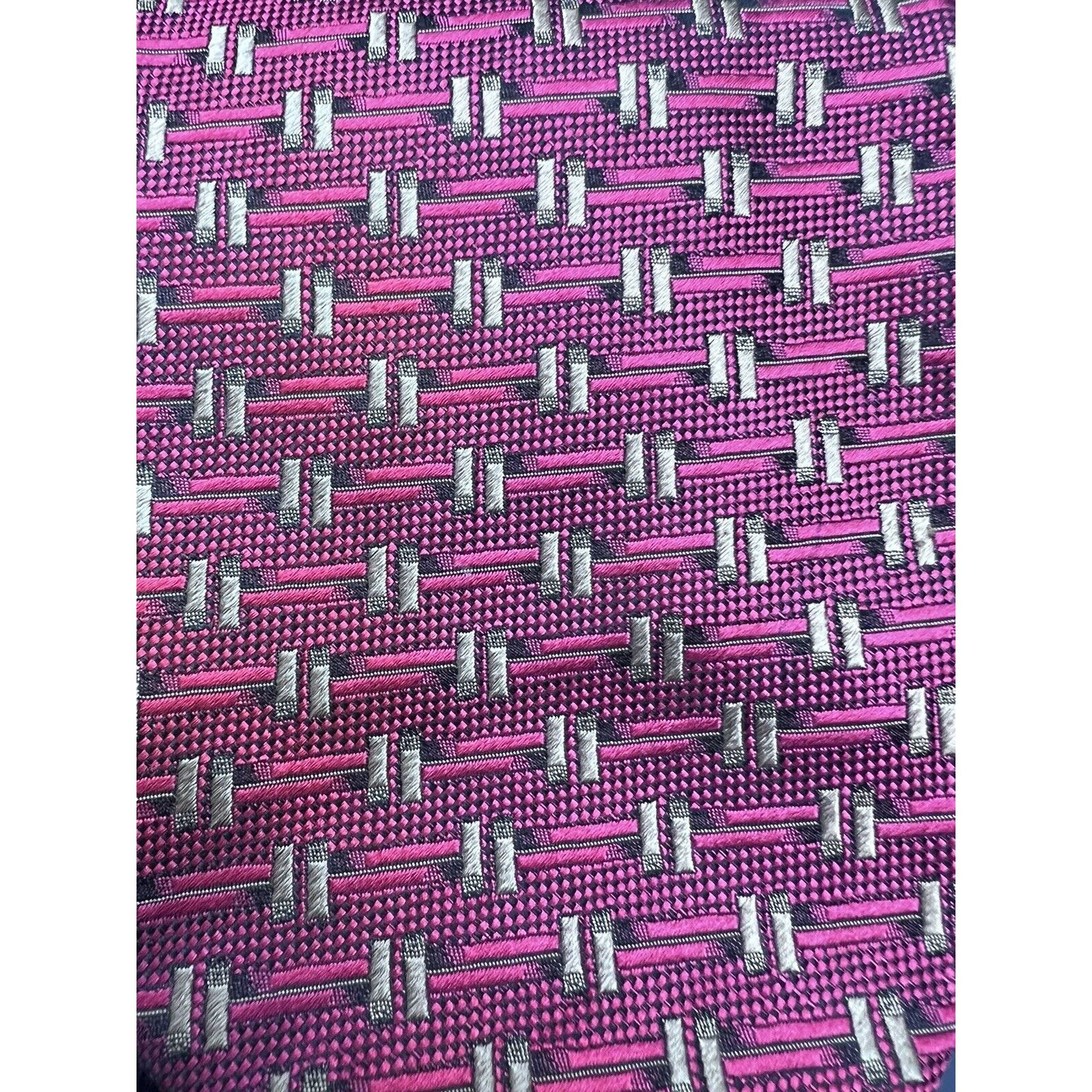 Vintage JZ RICHARDS Men’s Designer Red Geometric 100% Silk Tie Size ONE SIZE - 7 Thumbnail