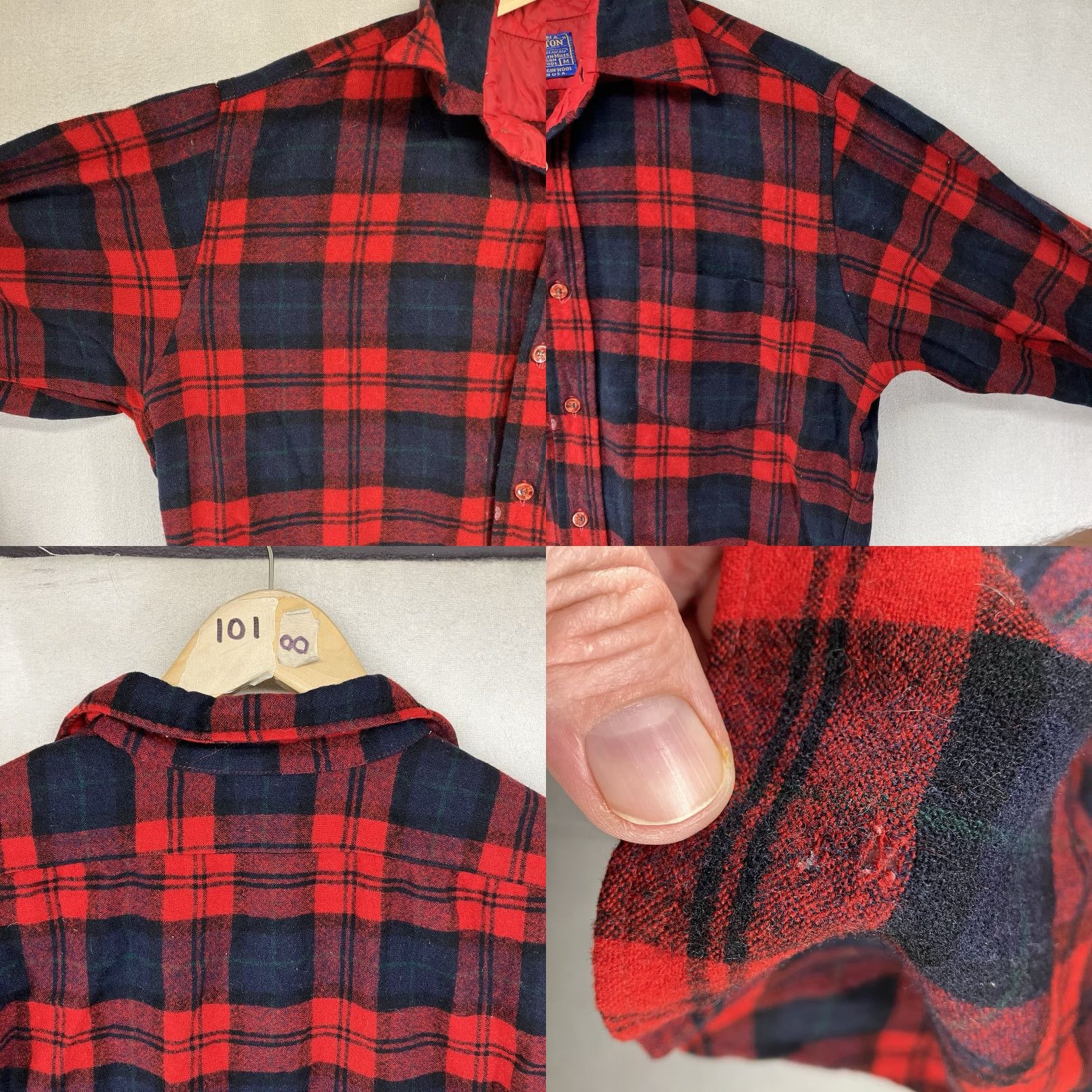 Pendleton VINTAGE Pendleton Wool Flannel Shirt Mens M Long Sleeve Red Plaid USA Retro Board Shirt Size US M / EU 48-50 / 2 - 9 Thumbnail