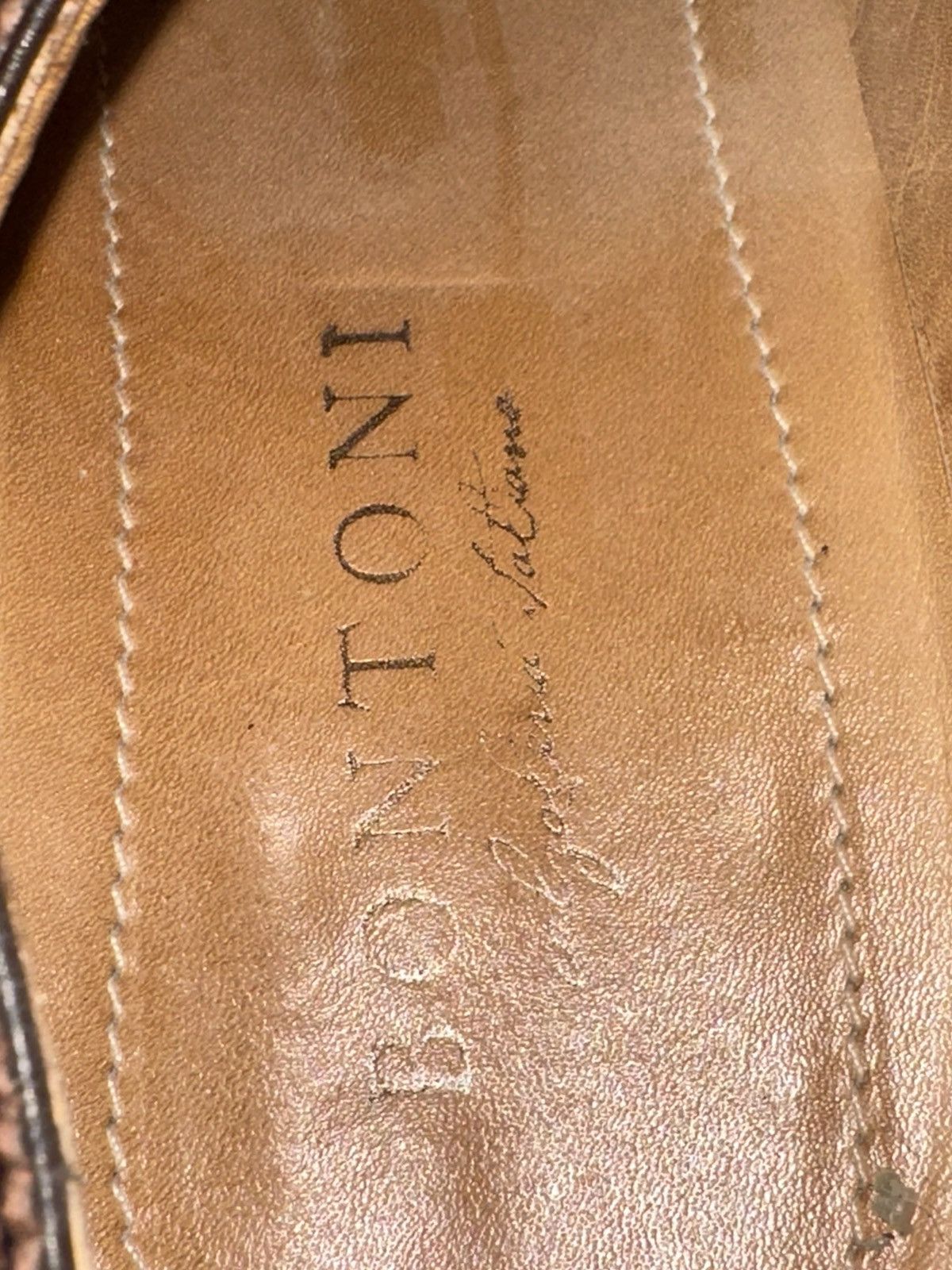 Bontoni BONTONI Men’s Size 11 Whole Cut Brogue Brown Leather Size US 11 / EU 44 - 15 Thumbnail