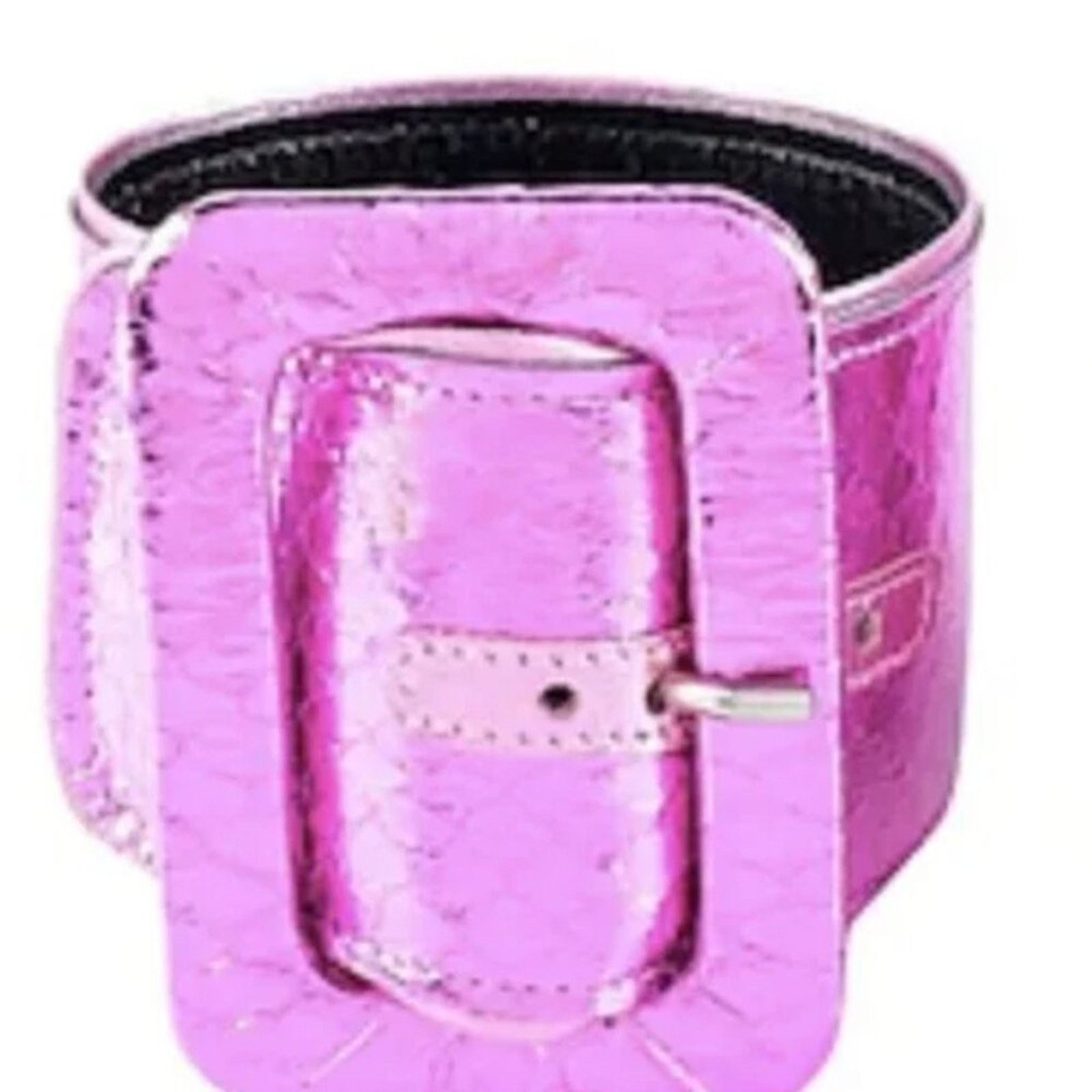 The Attico The Attico pair of Faux leather bracelets pink Size ONE SIZE - 2 Thumbnail