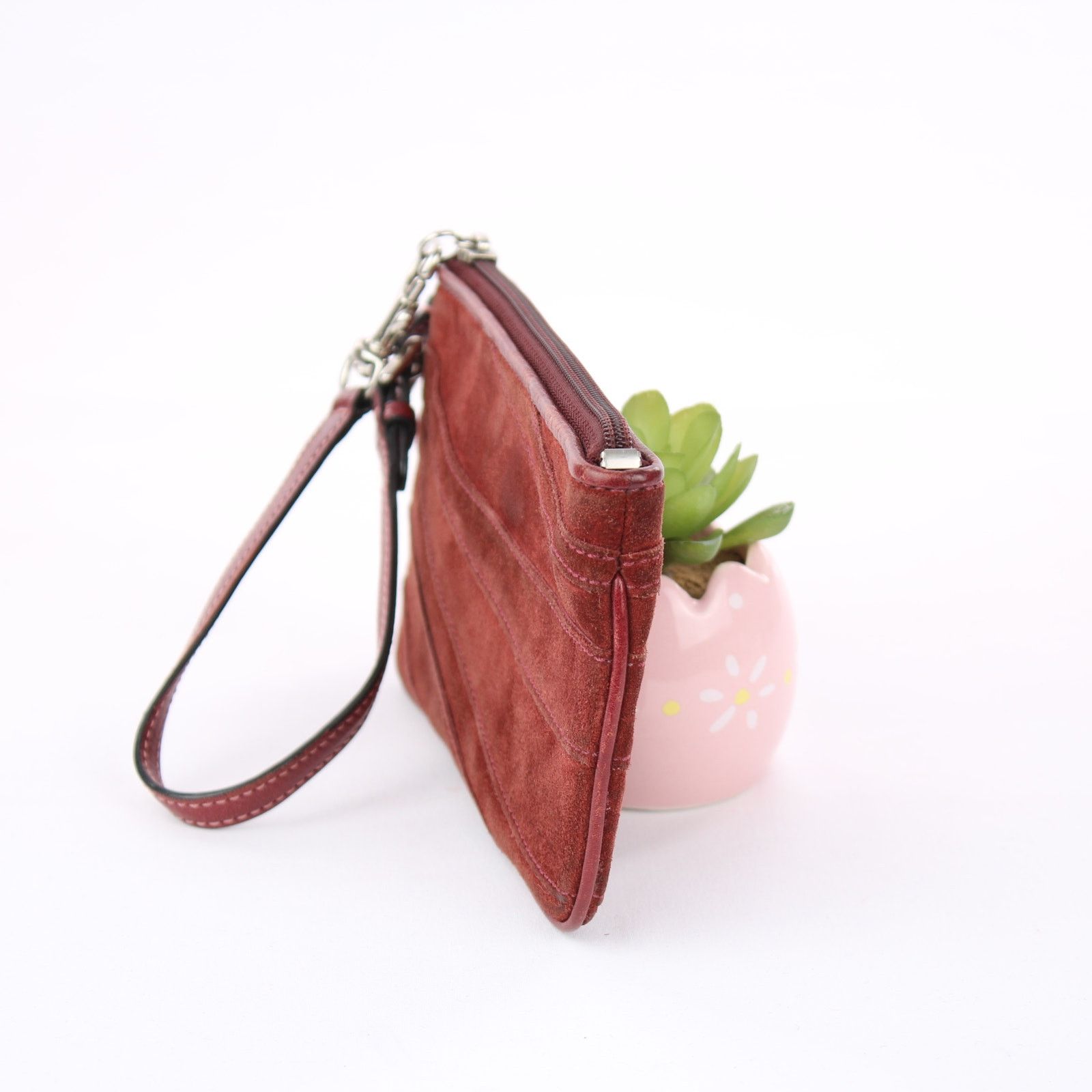 Coach Coach Y2K Vintage Burgundy Suede Wristlet Size ONE SIZE - 4 Thumbnail