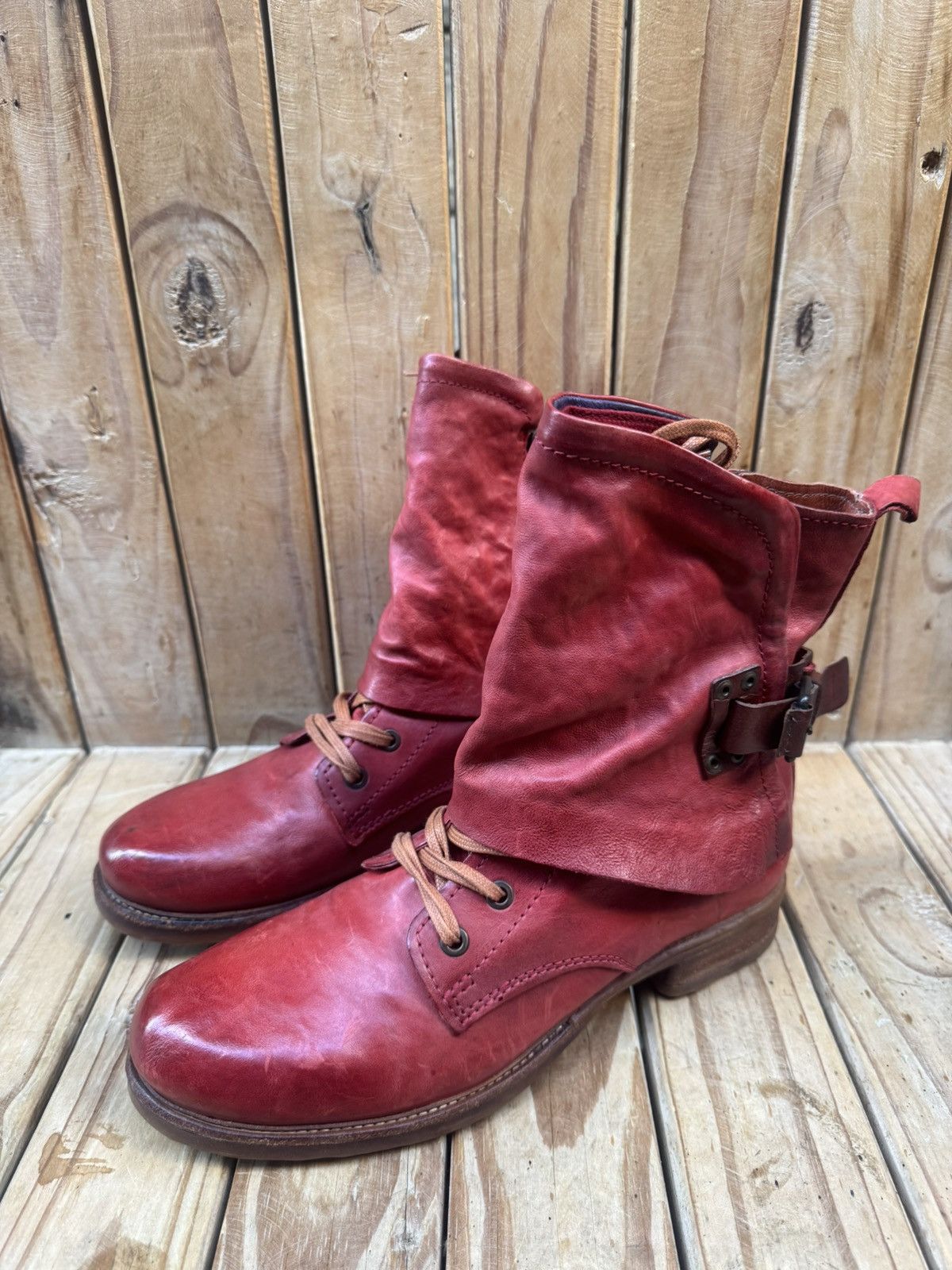 A.S.98 A.s 98 Red boho Women’s leather boots EUR 40 USA 9-9.5 UK 7 Size US 10 / IT 40 - 4 Thumbnail