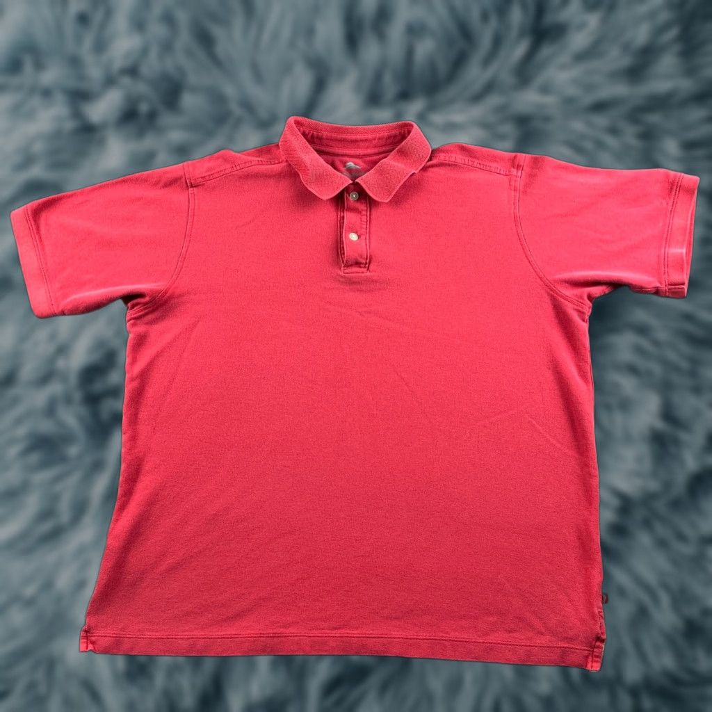Tommy Bahama Tommy Bahama Polo Shirt Adult Large Red Cotton Mens Short Sleeve Polo Collared Button Casual Beach Aloha Hawaii Marlin Logo Size US L / EU 52-54 / 3 - 1 Thumbnail