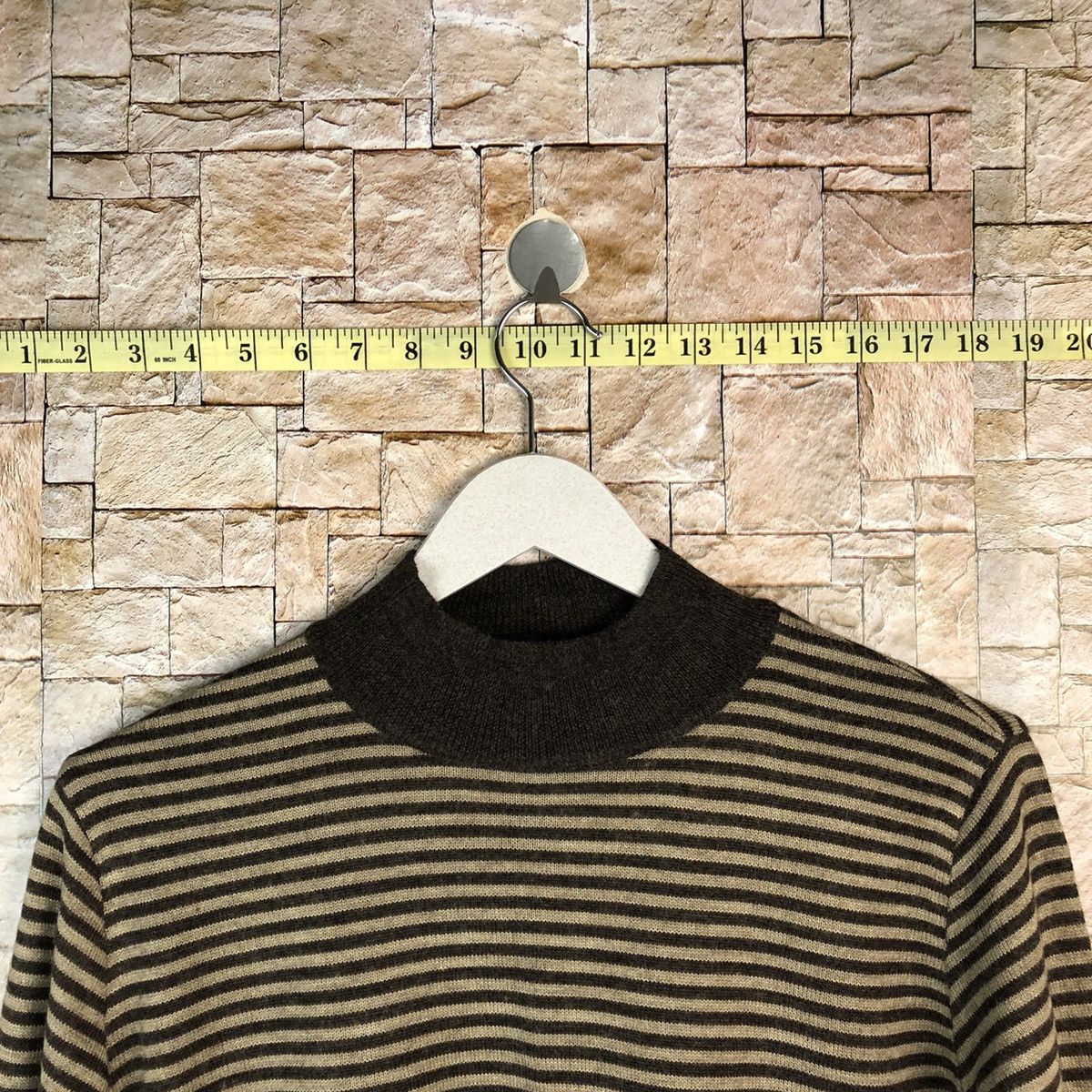 Homespun Knitwear × Japanese Brand × OVER THE STRiPES Gracious Brown Stripe Knitwear #A1194 Size M / US 6-8 / IT 42-44 - 4 Thumbnail