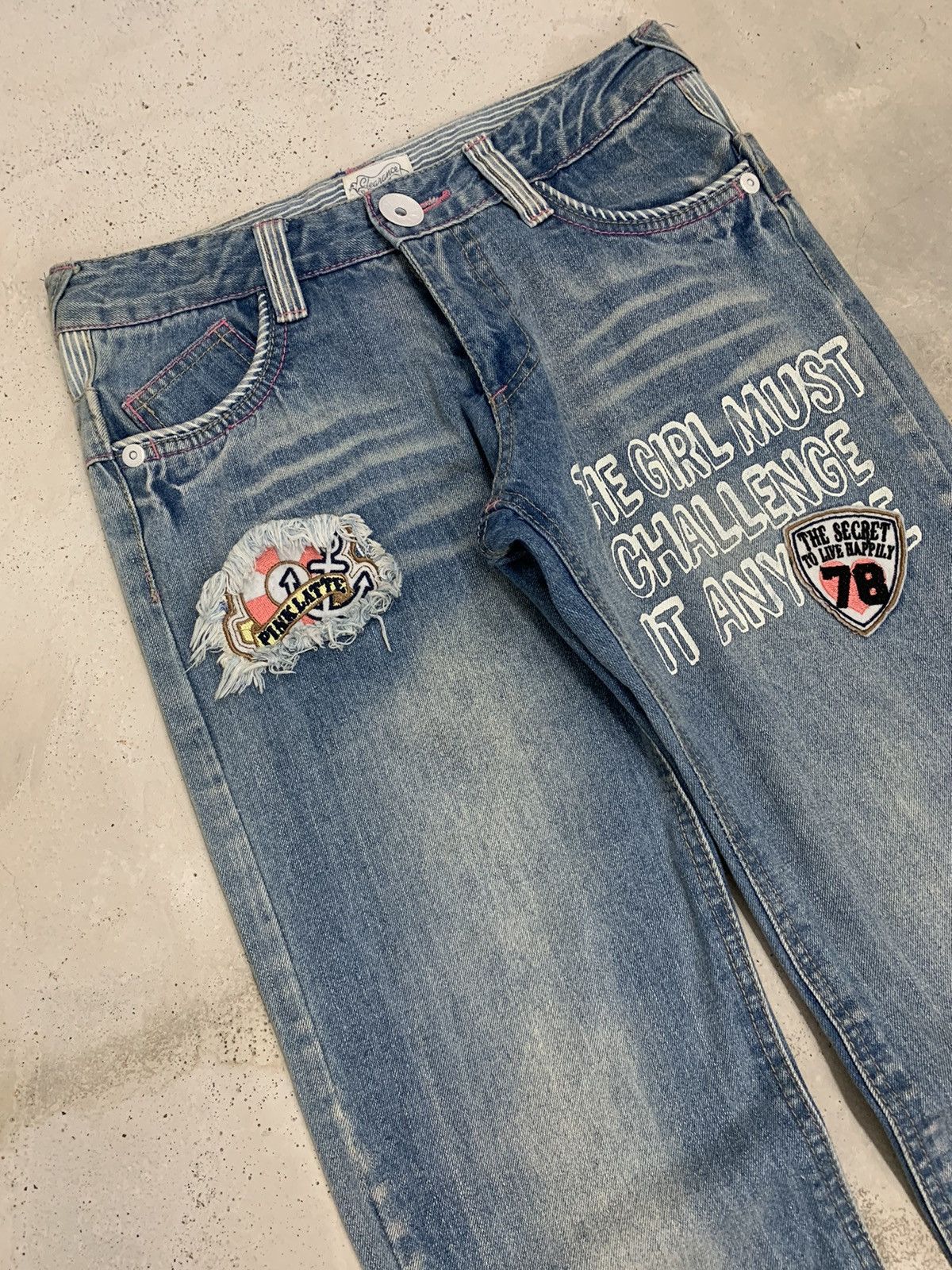 Hysteric Glamour × Japanese Brand Pink Latte Back Double Waist Patches Girl Wording Hickory Size US 28 / EU 44 - 3 Thumbnail