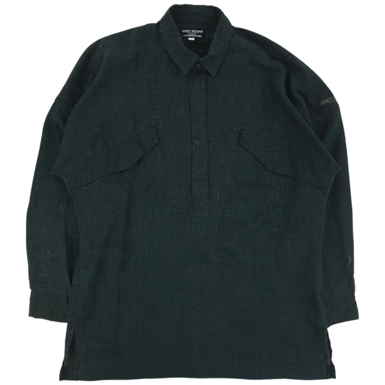 image of Vintage Issey Miyake Skyline Shirt Size L in Grey, Men's