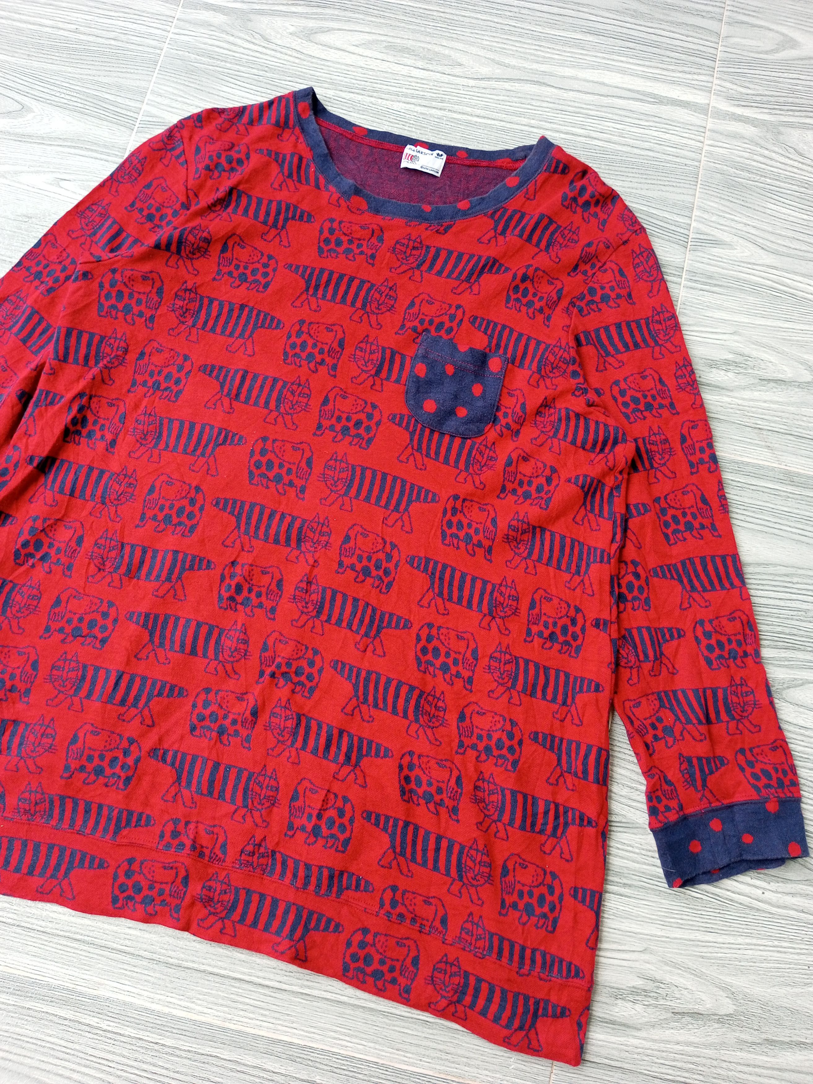 Japanese Brand Lisa Larson Designer Animal Design Long Sleeve T-shirt Size L / US 10 / IT 46 - 2 Thumbnail