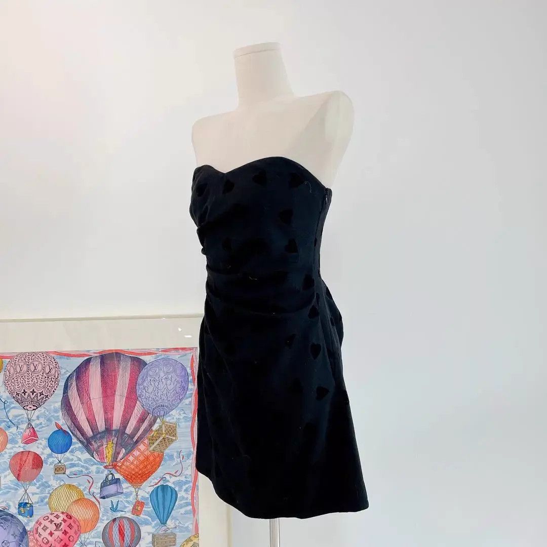 Celine CELINE Black Heart Corset Short Sleeveless Dress 42 Size M / US 6-8 / IT 42-44 - 5 Thumbnail