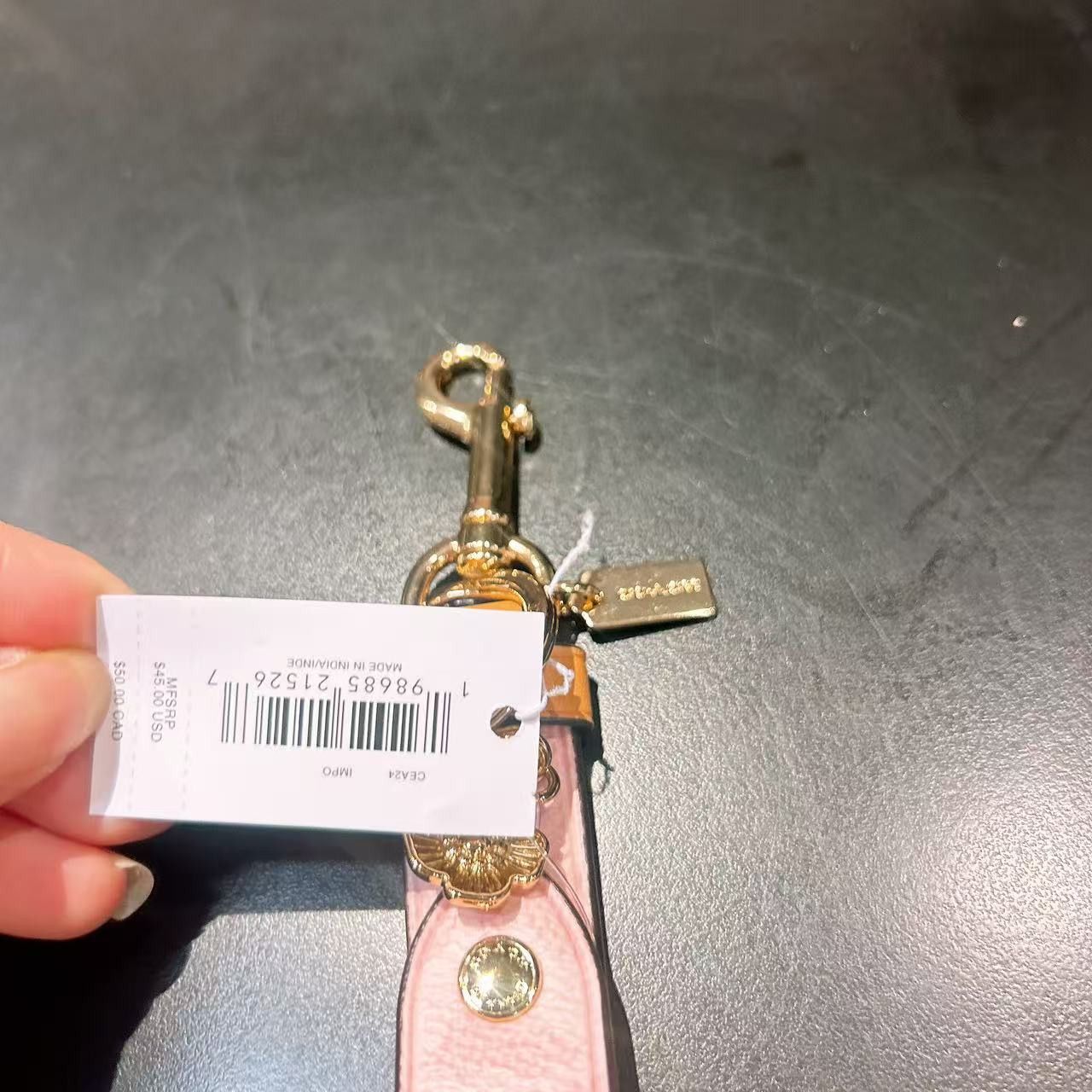 Coach Trigger Snap Bag Charm In Signature Canvas Heart Charm CEA24 Size ONE SIZE - 5 Thumbnail