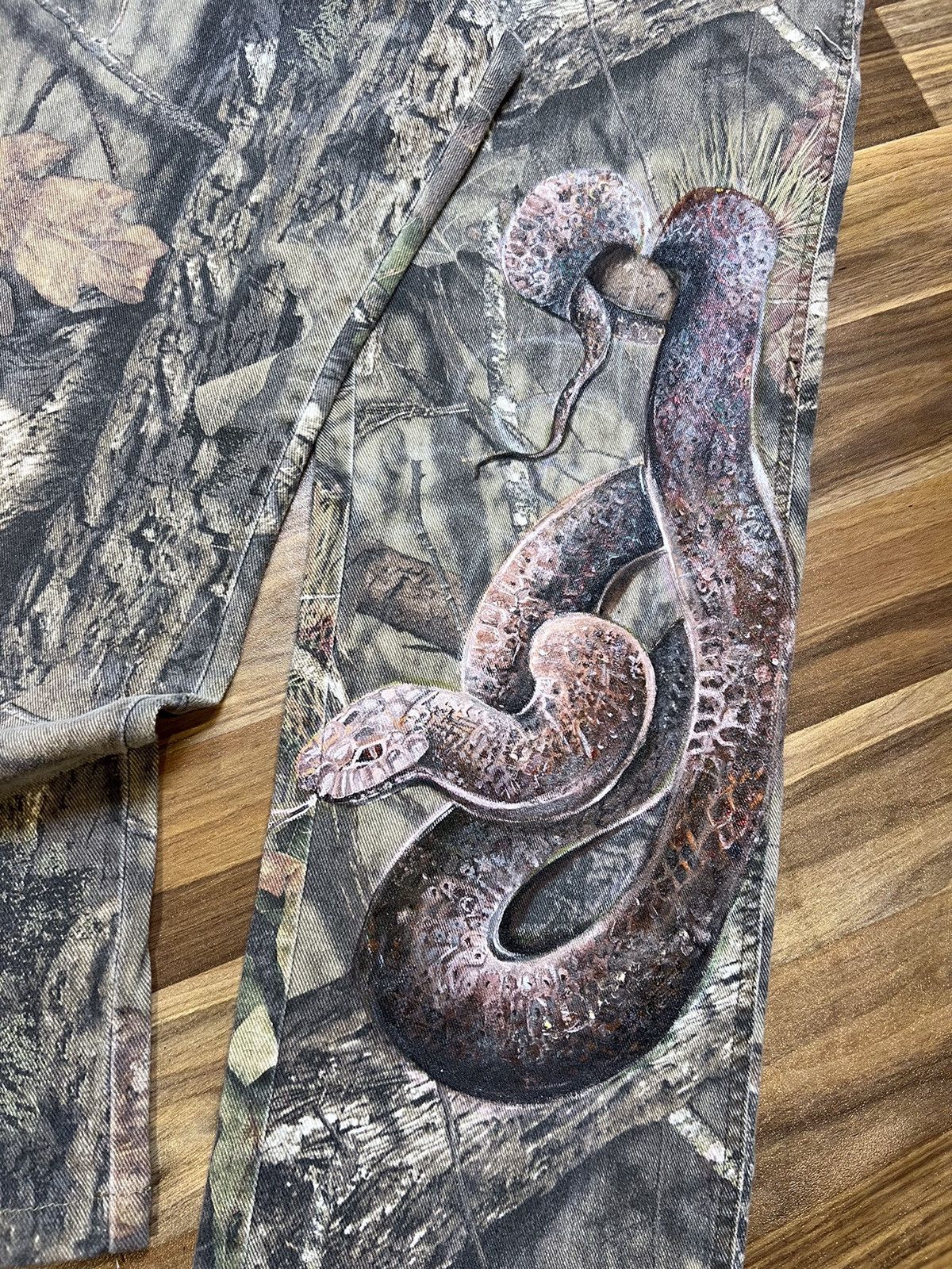 Vintage realtree mossy oak viper handmade printed denim