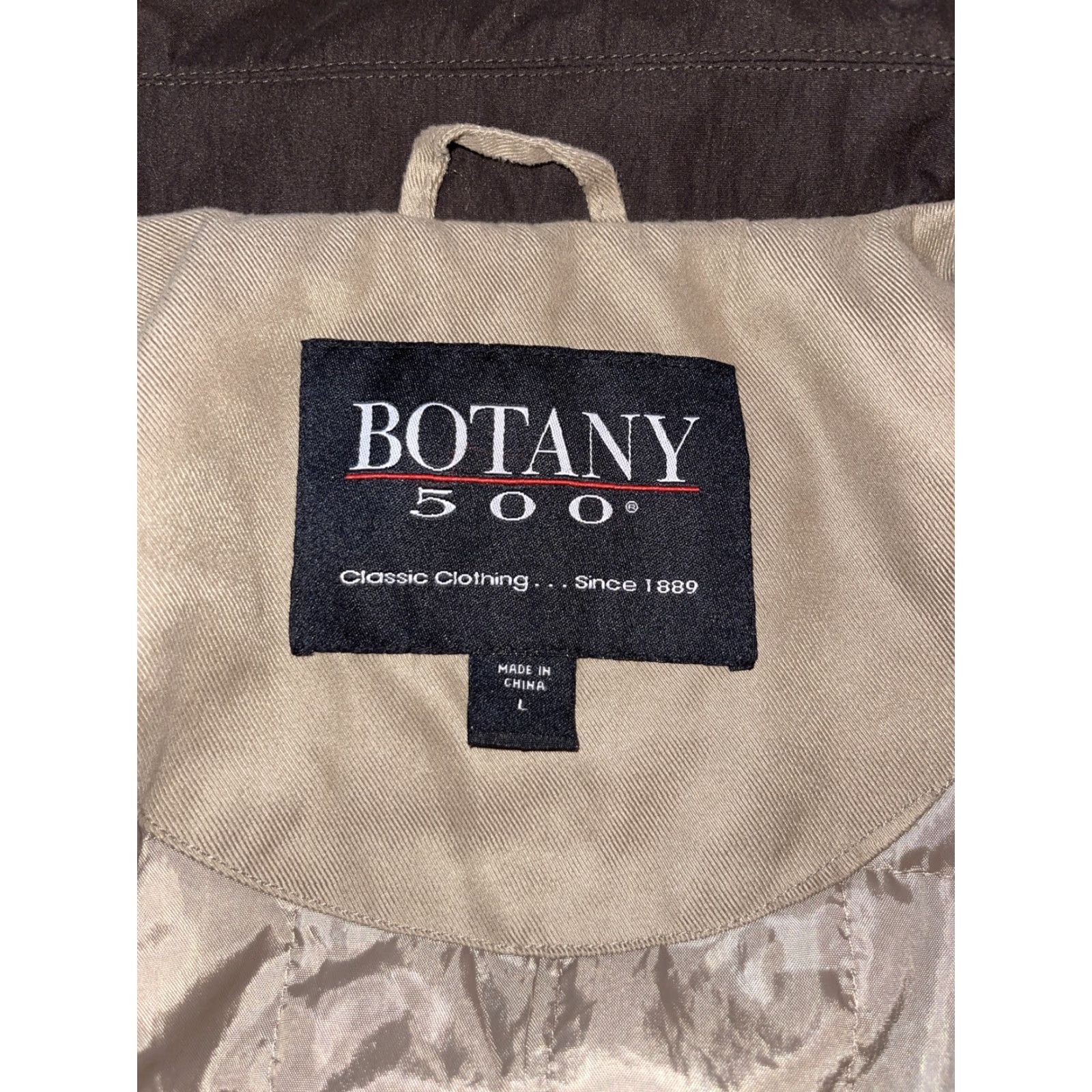 Vintage Botany 500 Coat Mens L Tan Casual Mid-Length Button Up Quilted Lining Soft Jacket Size US L / EU 52-54 / 3 - 6 Thumbnail