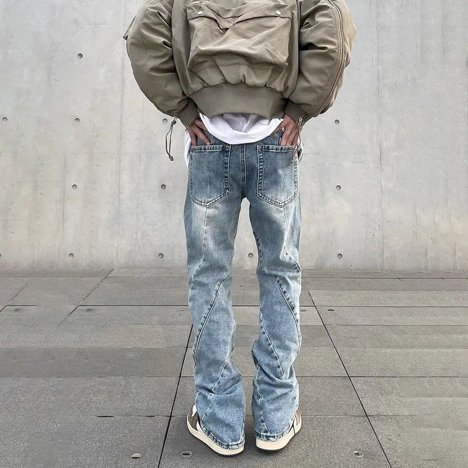 Japanese Brand × Vintage Skinny Jeans Men Streetwear Autumn Blue Slim Trousers Y2k Size US 33 - 2 Thumbnail
