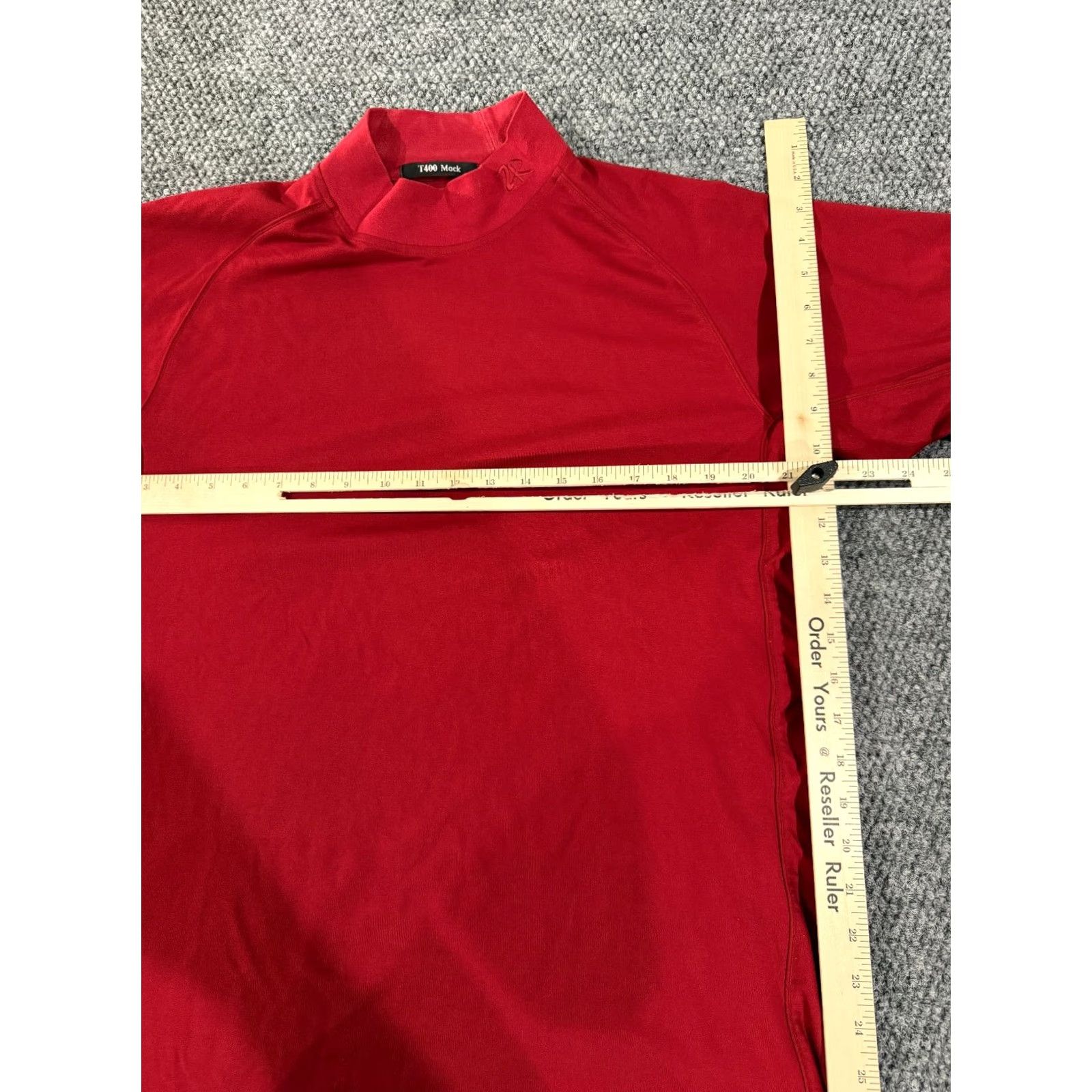 Vintage Zero Restriction Mock Neck Top Mens L Red Geometric Long Sleeve Pullover Casual Embroidered All Seasons Lightweight Stretch Size US L / EU 52-54 / 3 - 6 Thumbnail