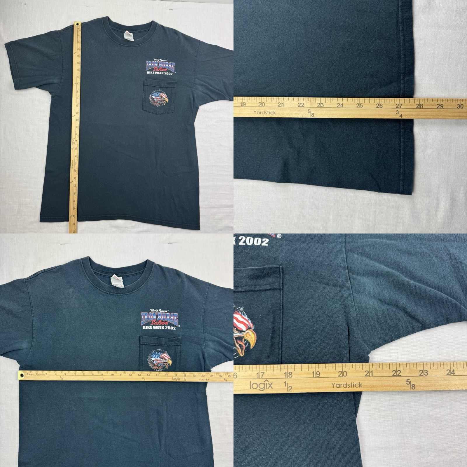 Anvil VINTAGE Iron Horse Bike Week T-Shirt Adult Large 2002 Eagle Biker Saloon USA Y2K Mens L Black Graphic Print 90s 2000s Size US L / EU 52-54 / 3 - 8 Thumbnail