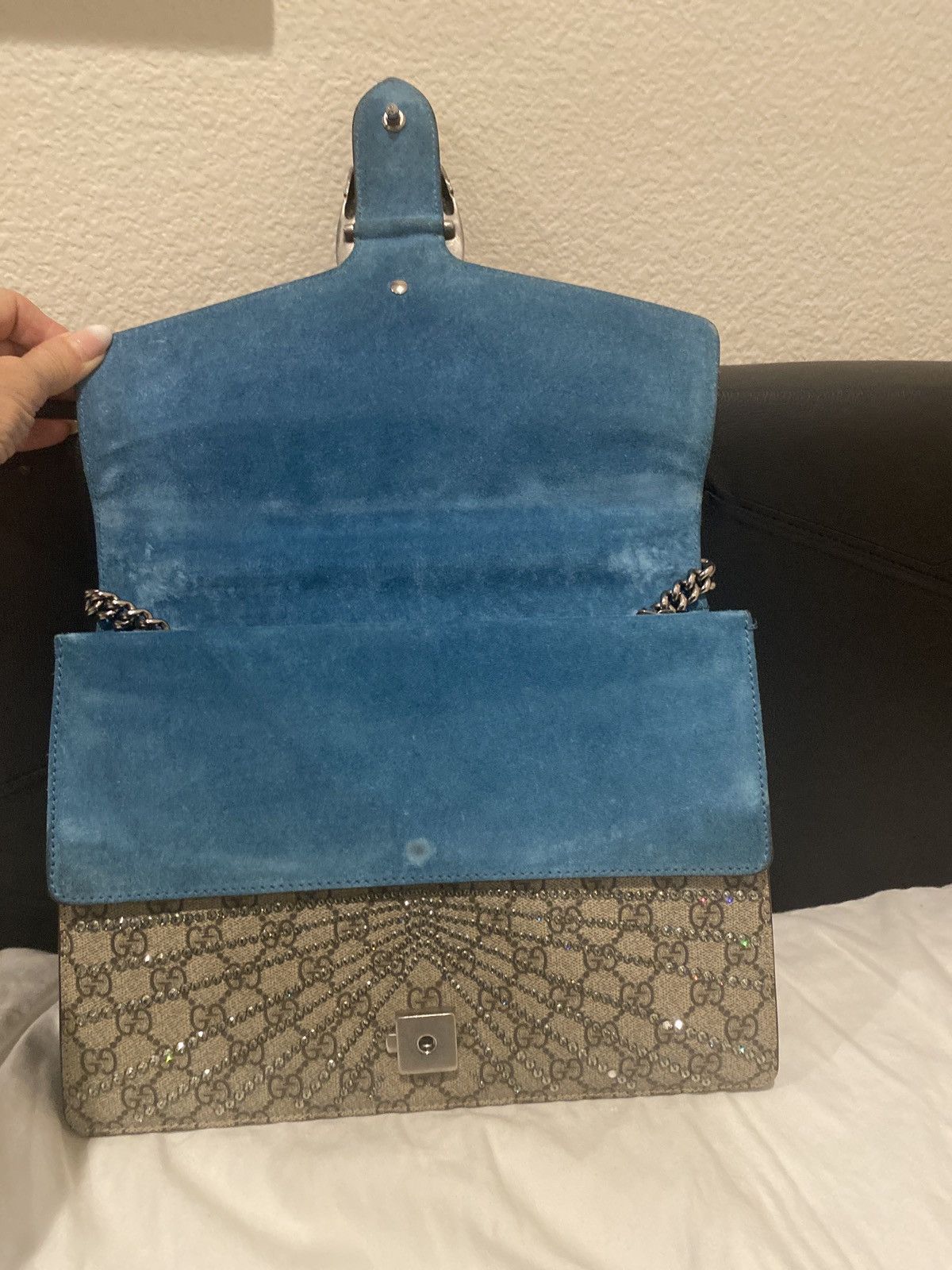 Gucci GG Supreme Monogram Angry Cat Embroidered Dionysus bag. Size ONE SIZE - 4 Thumbnail