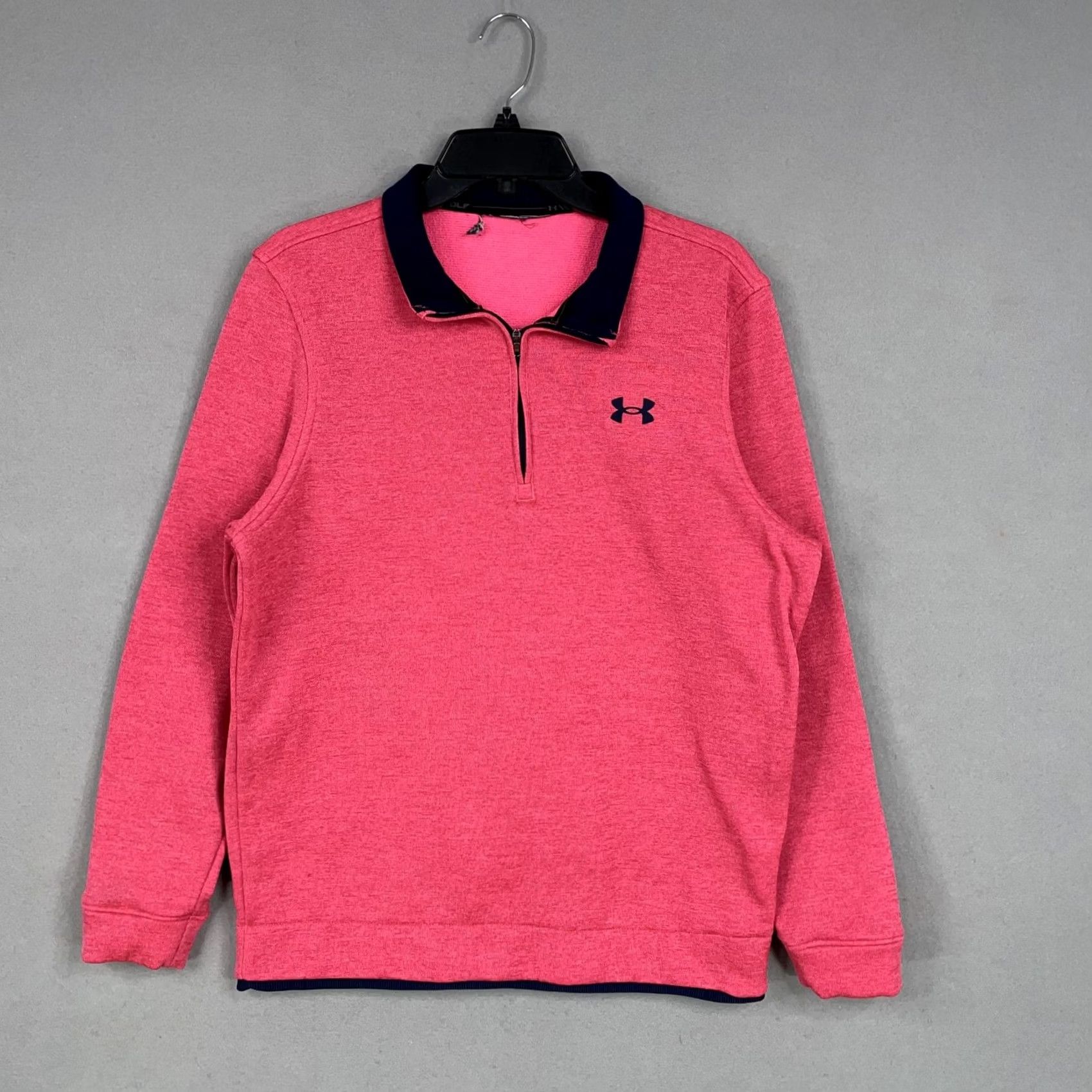 Under Armour Under Armour Pullover Mens Medium Pink Quarter Zip Golf Sweatshirt Logo Size US M / EU 48-50 / 2 - 2 Thumbnail