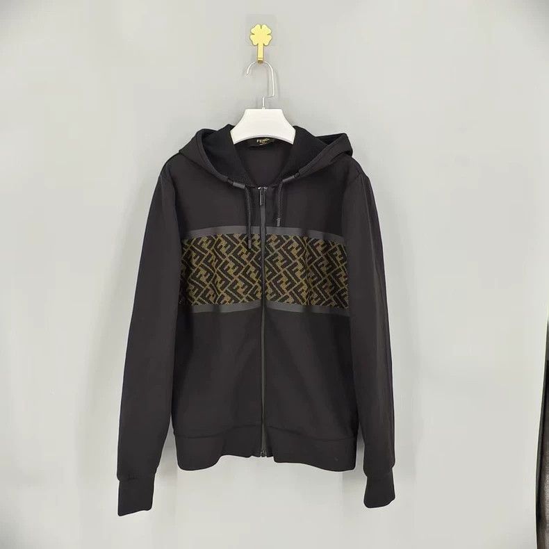 Fendi Fendi Logo Logo Cotton Hooded Jacket Size US XS / EU 42 / 0 - 1 Thumbnail