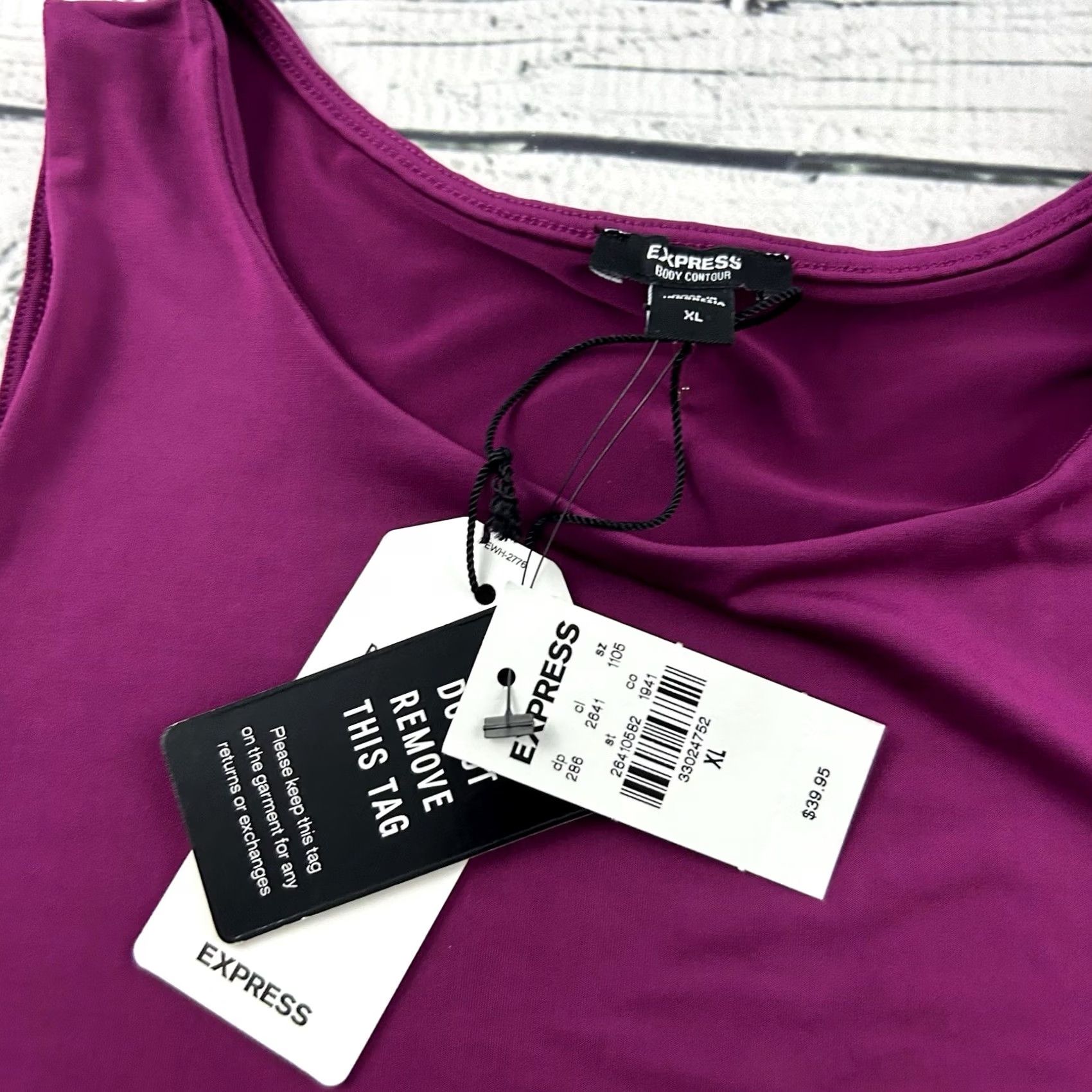 Express VINTAGE Express Tank Top Women XL Purple Sleeveless Shirt (Express) Size XL / US 12-14 / IT 48-50 - 6 Thumbnail