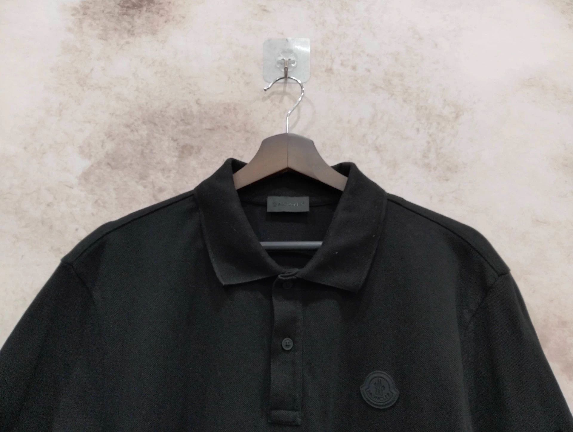 Moncler Moncler Men's Black Short Sleeve Polo Shirt XL Size US XL / EU 56 / 4 - 2 Thumbnail