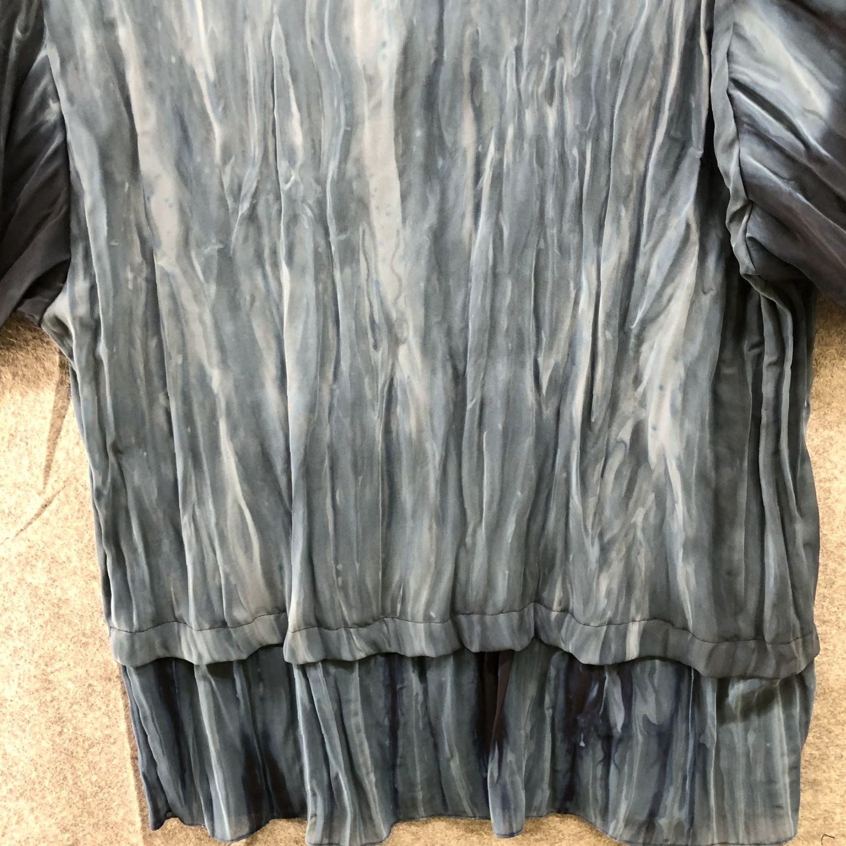 Vintage VINTAGE Blouse Tunic Top Womens 20W Blue Tie Dye Short Sleeve Relaxed Art Size 3XL / US 20-22 - 4 Thumbnail