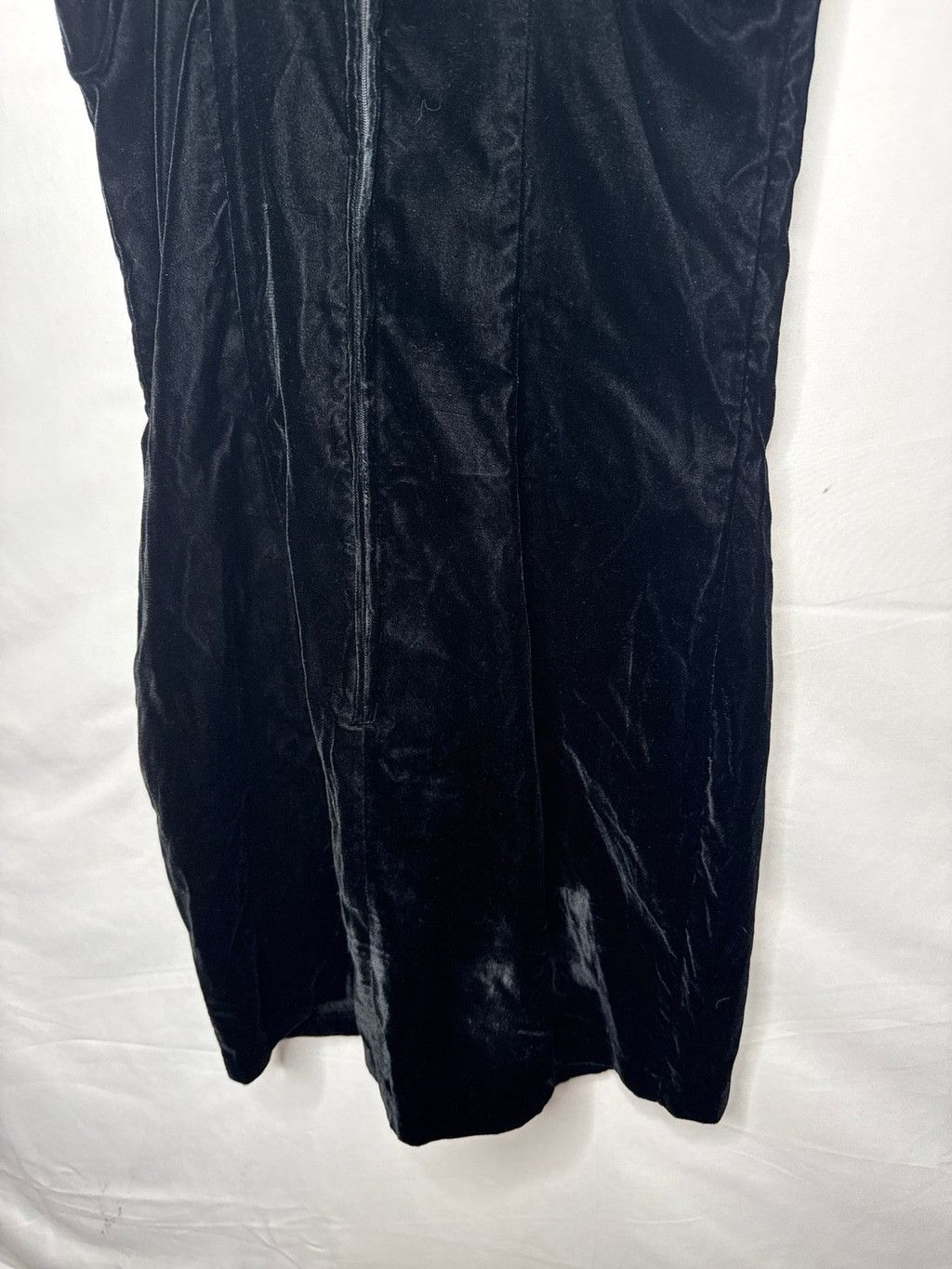 The Unbranded Brand Stella 100% VELVET black gold design neck line dress sz Med Size M / US 6-8 / IT 42-44 - 7 Thumbnail