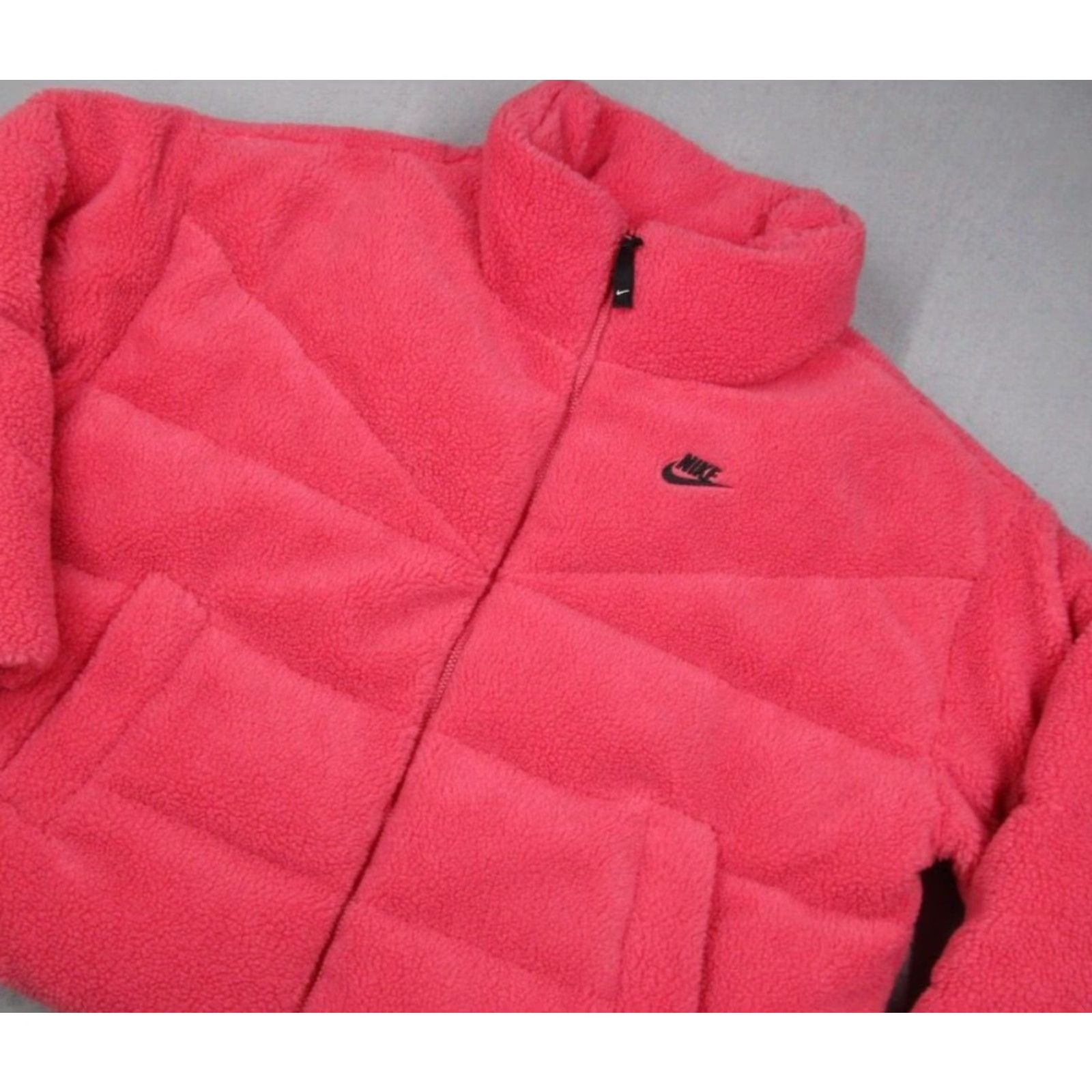 Nike Nike Jacket Womens 2X Pink Therma Fit Sherpa Down Insulated Full Zip Oversized Pockets Faux Fur Puffer Size XXL / US 16-18 / IT 52-54 - 2 Thumbnail