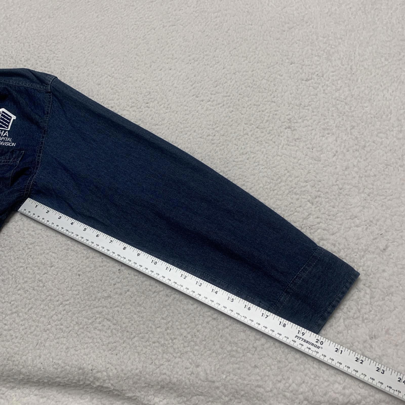 Other Port & Company Men's L Denim Blue Work Shirt NYCHA Size US L / EU 52-54 / 3 - 6 Thumbnail