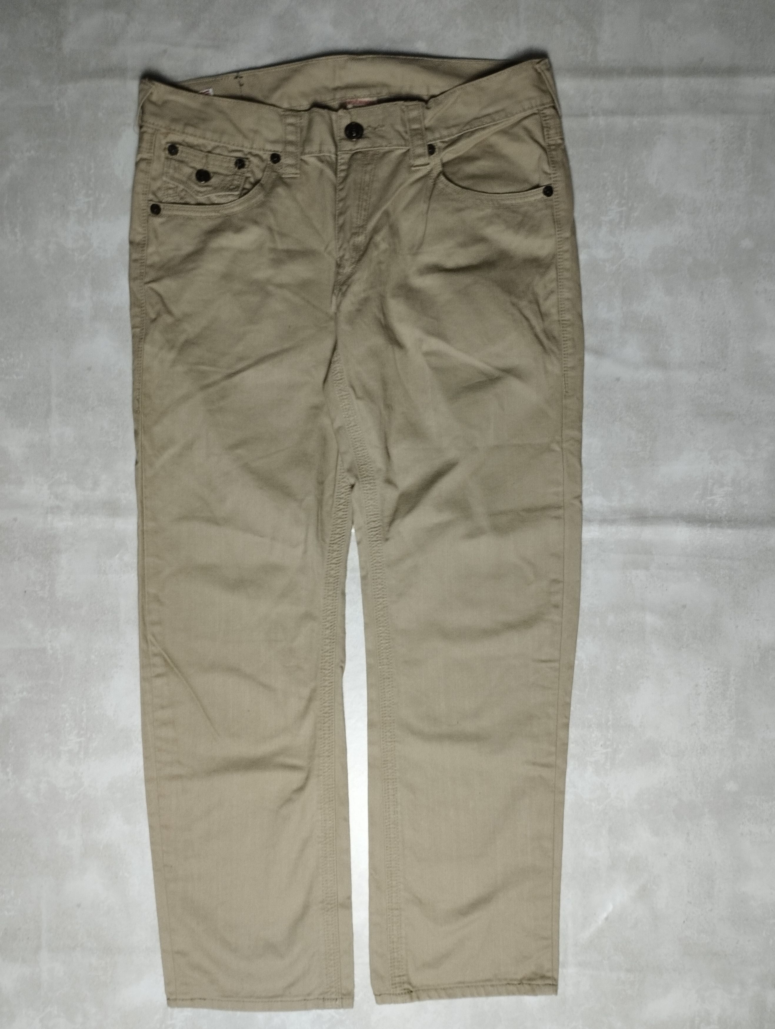 True Religion × Vintage True Religion Straight Beige Jeans Pants Ricky Super T Size US 34 / EU 50 - 3 Thumbnail