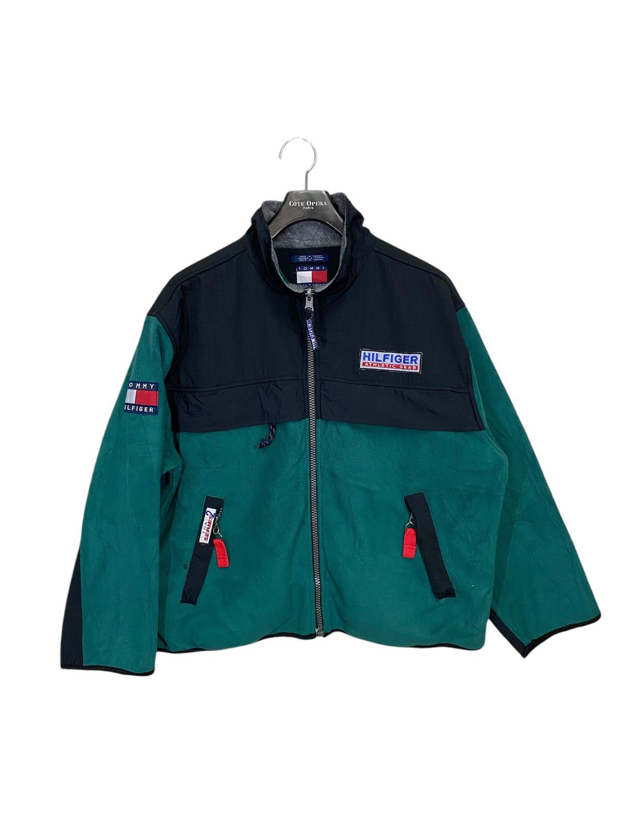 Tommy Hilfiger × Vintage Vintage 90s tommy hilfiger athletic gear fleece jacket Size US L / EU 52-54 / 3 - 1 Thumbnail
