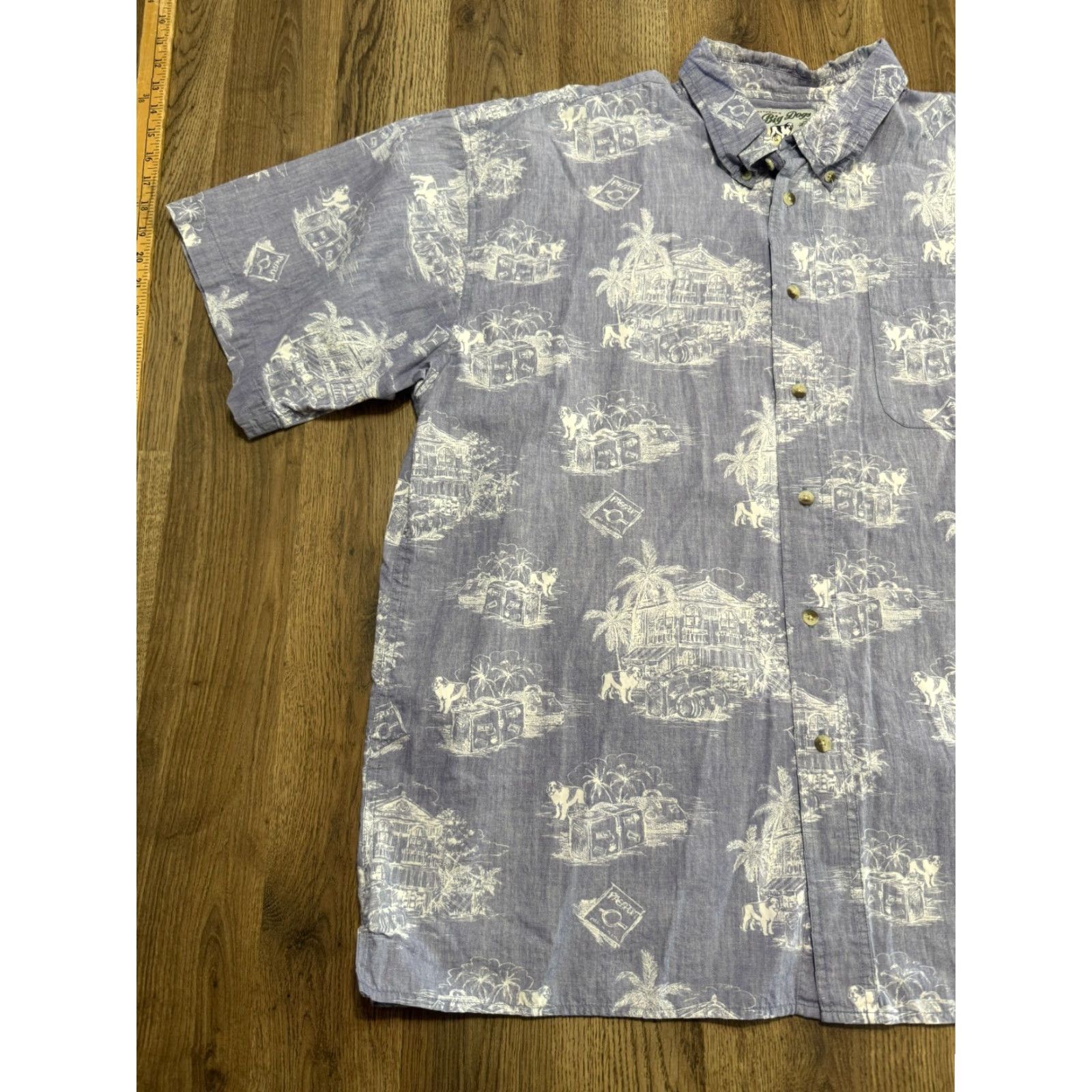 Big Dogs Big Dogs Shirt Men's XL Blue White Short Sleeve Button Up Hawaii Size US XL / EU 56 / 4 - 3 Thumbnail