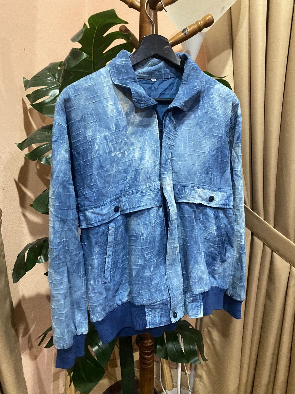 Vintage VINTAGE SKY BLUE BOMBER JACKET Size US M / EU 48-50 / 2 - 3 Thumbnail