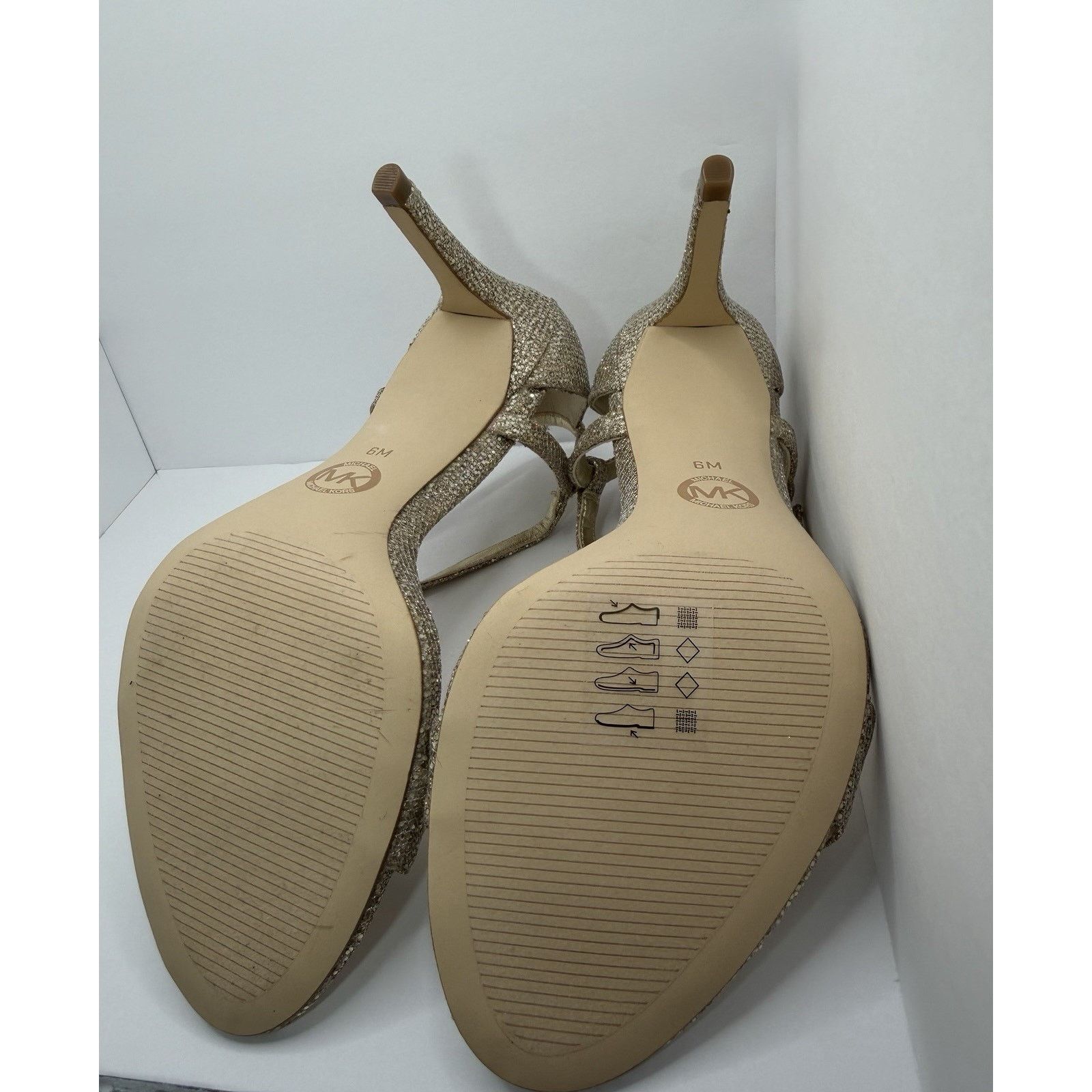Michael Kors Michael Kors Gold Glitter Strappy Stiletto Heels Women's 6 Size US 6 / IT 36 - 6 Thumbnail