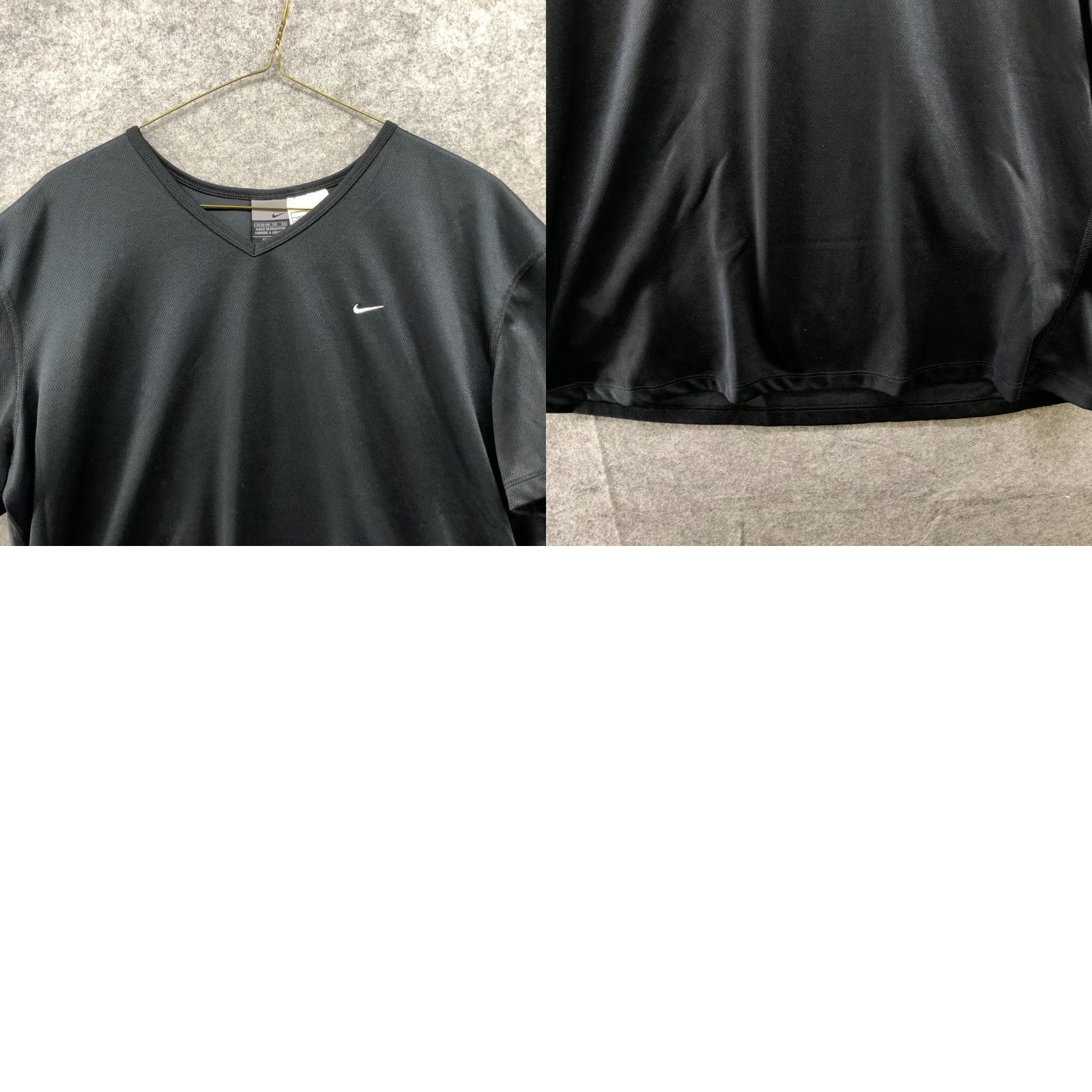 Nike Nike Dri-FIT V-Neck T-Shirt Womens XL Black Athletic Moisture-Wicking Polyester Size XL / US 12-14 / IT 48-50 - 8 Thumbnail