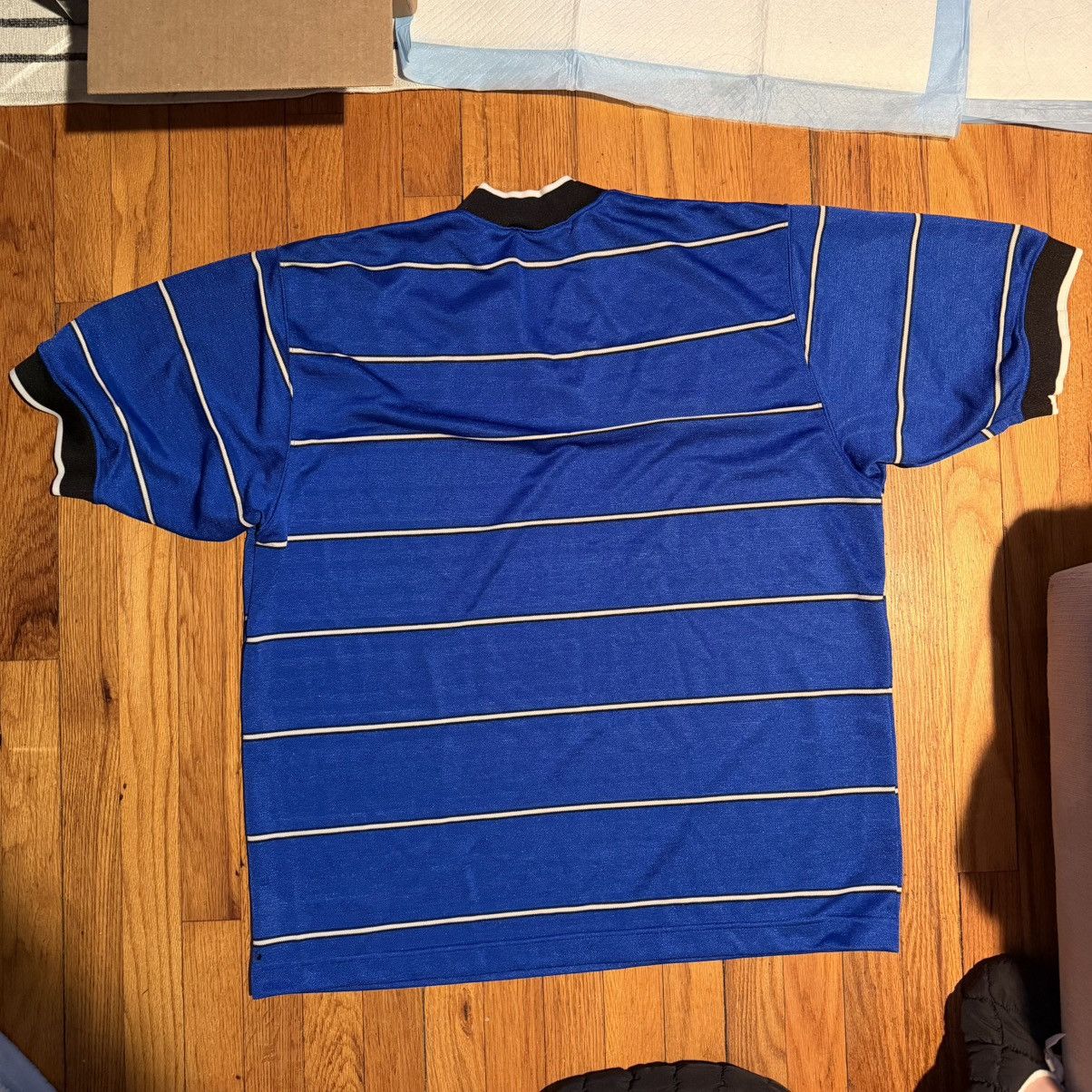 Nike VTG 90s Nike Team Sports Blue Striped Short-Sleeve Jersey Size US XL / EU 56 / 4 - 2 Thumbnail