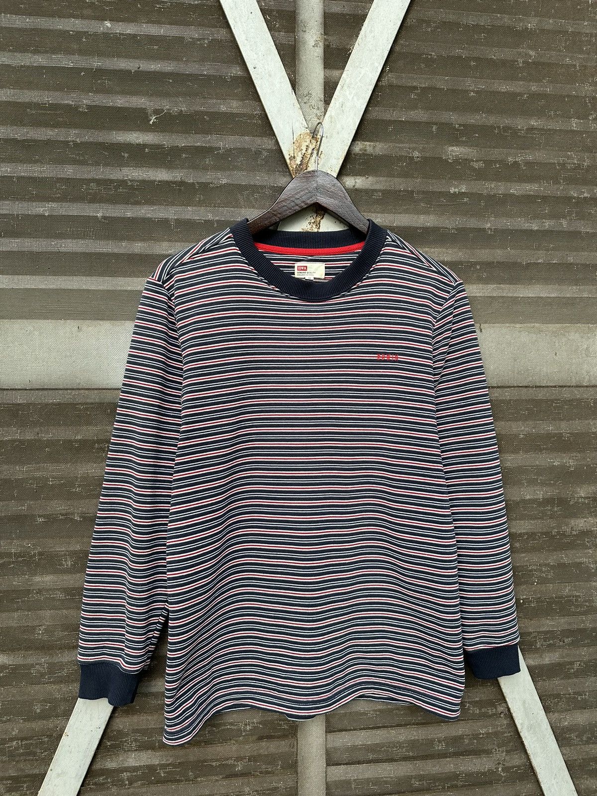 Edwin 👹EDWIN STRIPED BLANKET LINED CREWNECK Size US M / EU 48-50 / 2 - 4 Thumbnail