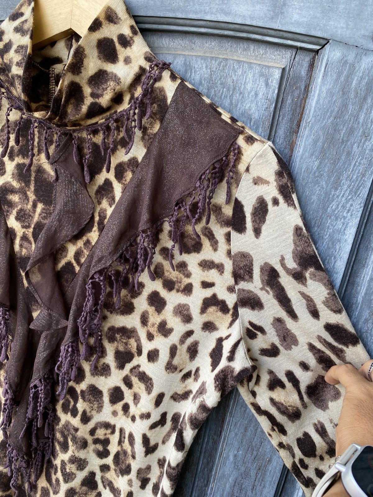 Vintage Vintage Boho Chic Ruffle Leopard Pussy Bow Blouse Japanese Size M / US 6-8 / IT 42-44 - 5 Thumbnail