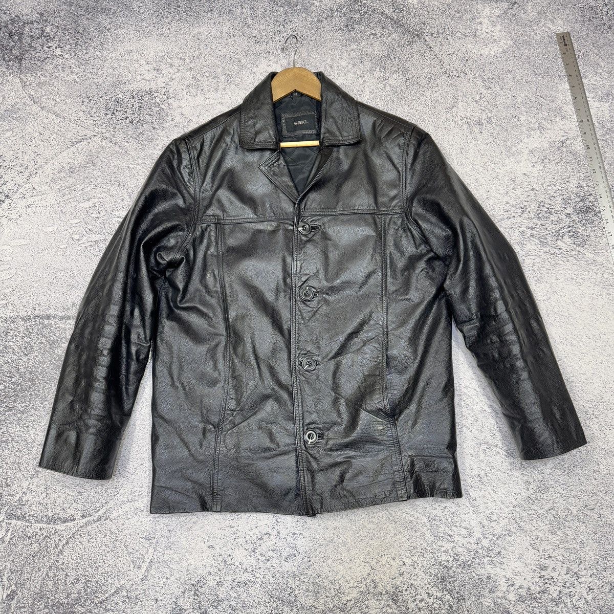 Vintage Vintage Saki Black Leather Jacket M size (48) Size US M / EU 48-50 / 2 - 1 Thumbnail