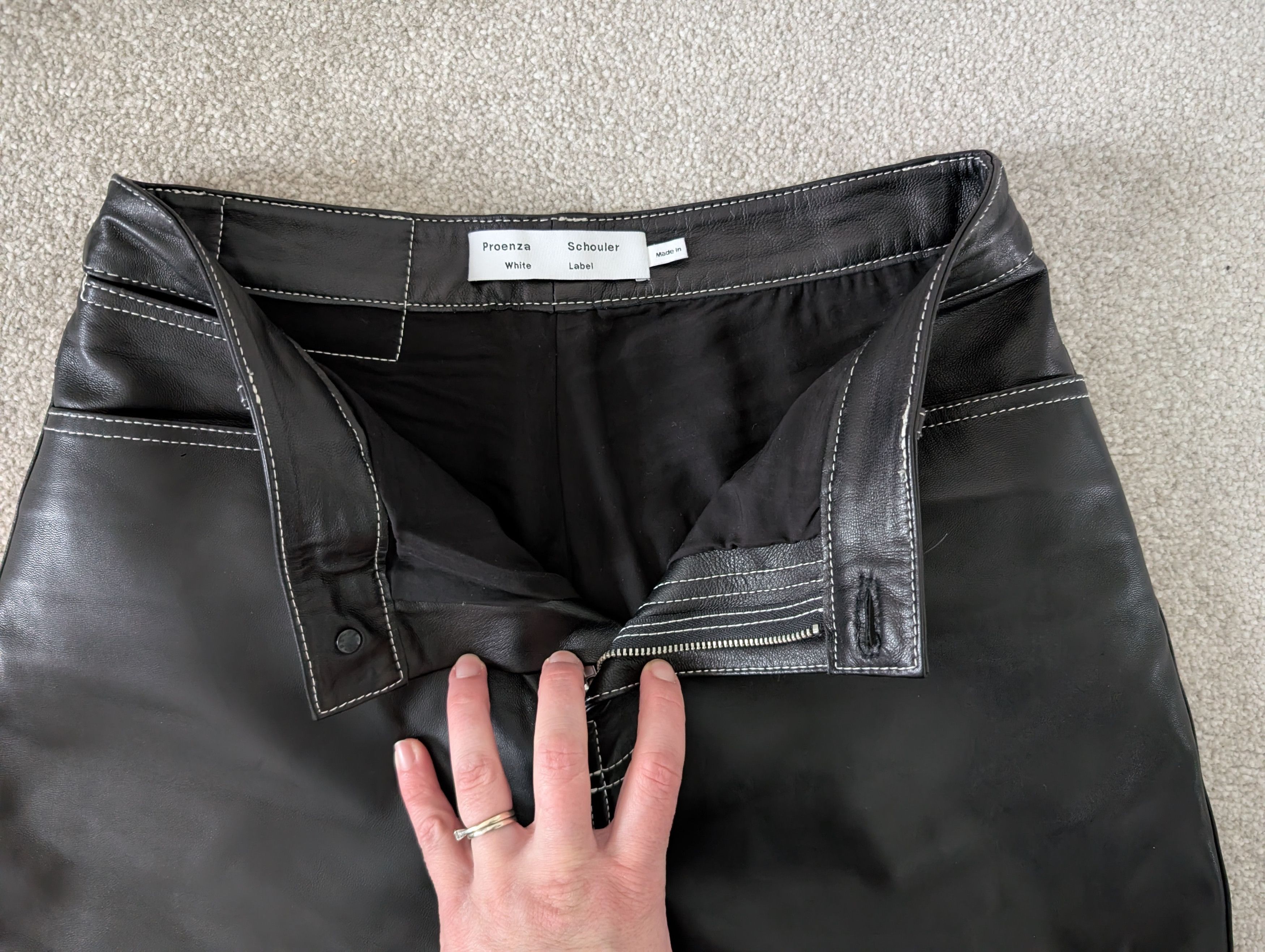 Proenza Schouler White Label Proenza Schouler White Label Black Leather Pants Size 28" / US 6 / IT 42 - 4 Thumbnail