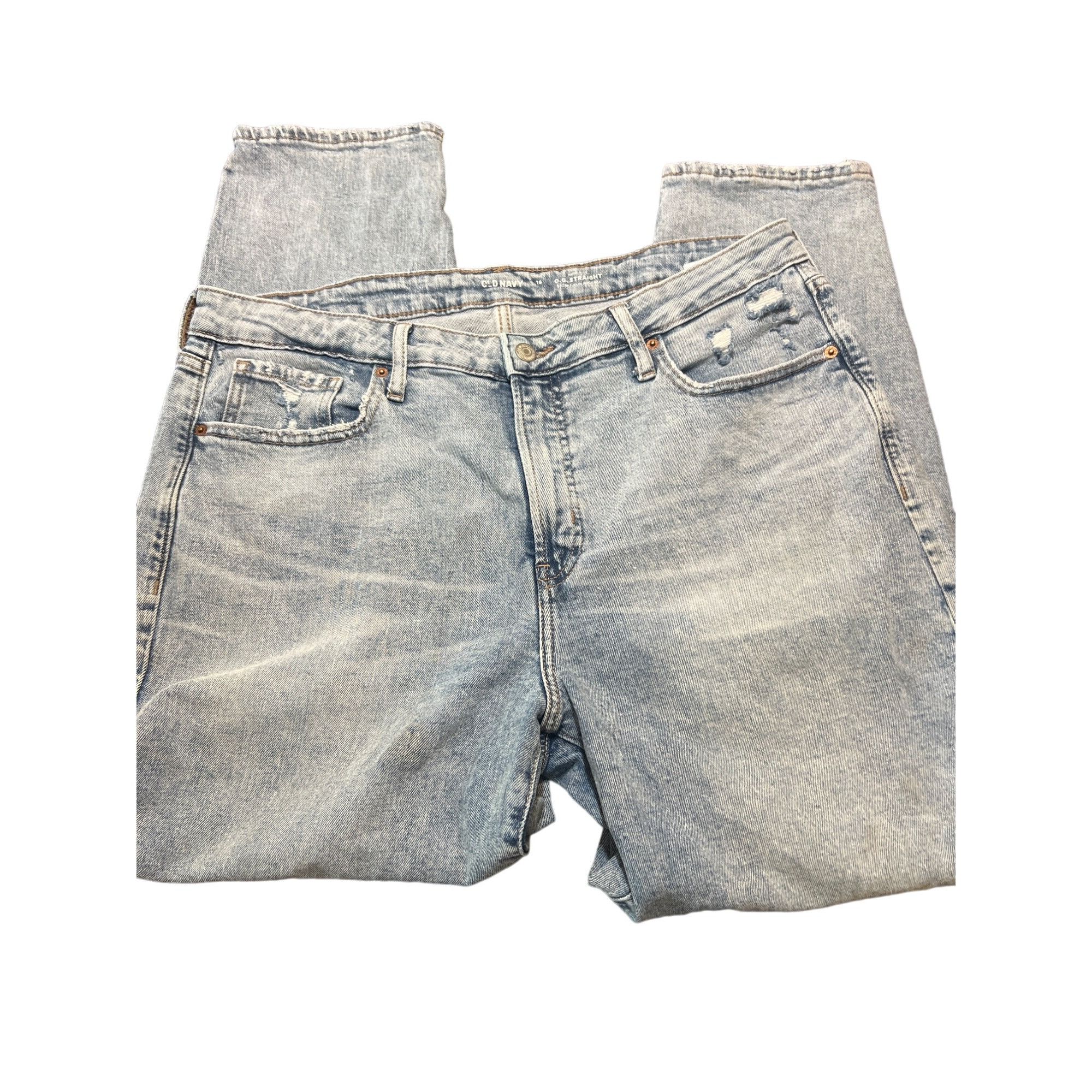 Old Navy Old Navy O.G. Straight High-Rise Blue Denim Jeans Secret Sli Size 38" / US 16 / IT 52 - 1 Thumbnail