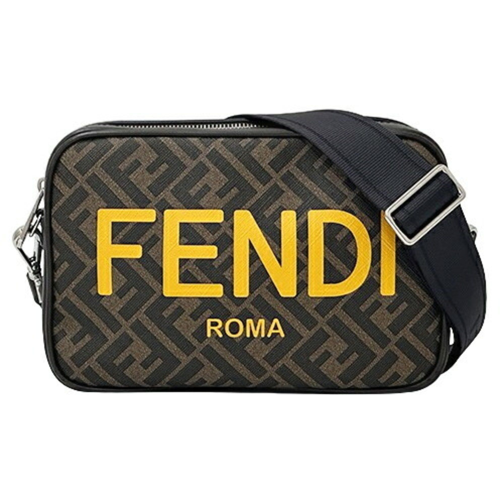 Fendi Bag For Women And Men, Zucca Shoulder Bag, Camera Case, Brown, 7M0286